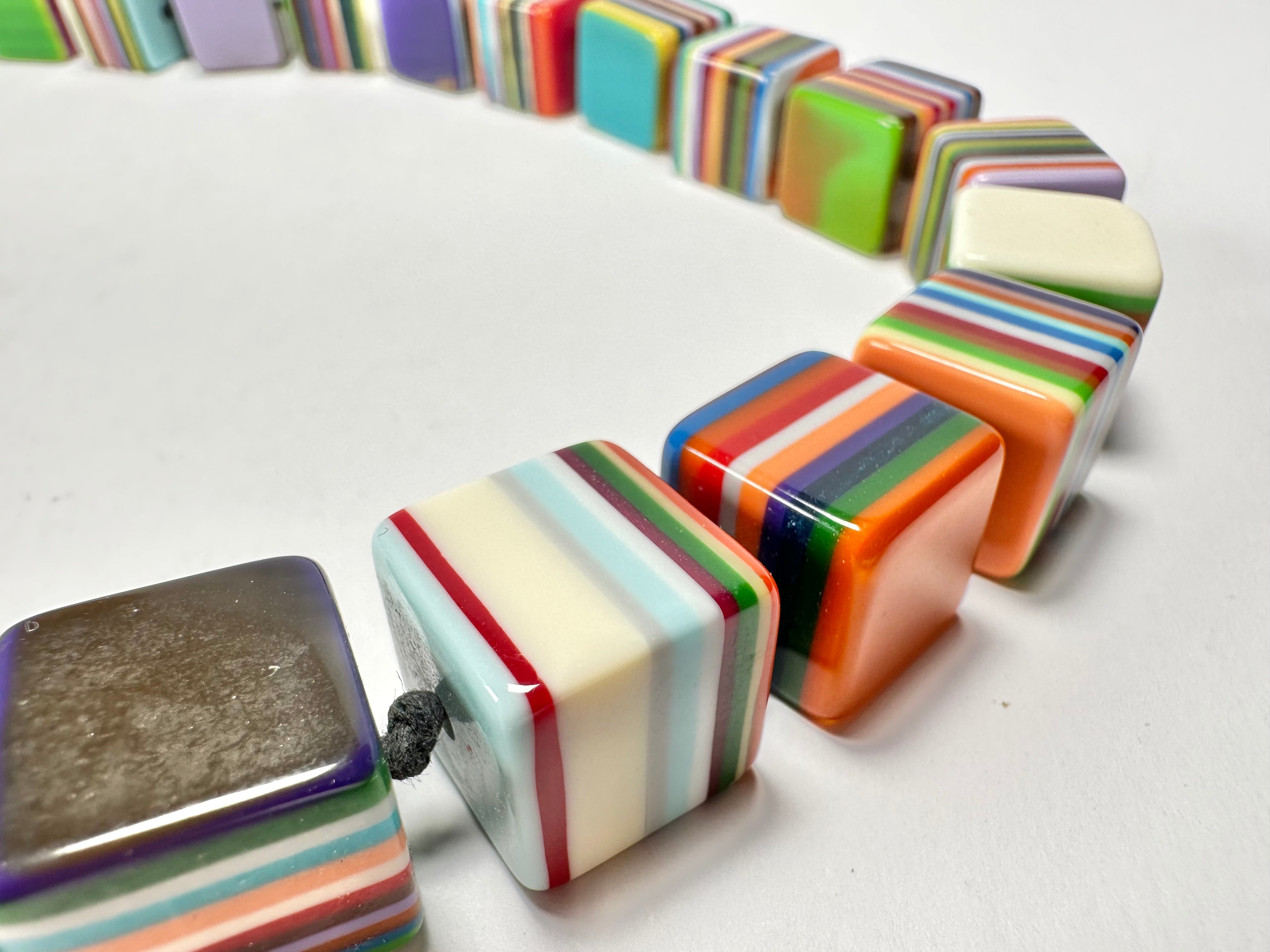 Sobral - Pop Art "Popinho" Small Cubes Resin Necklace ( 000046 )