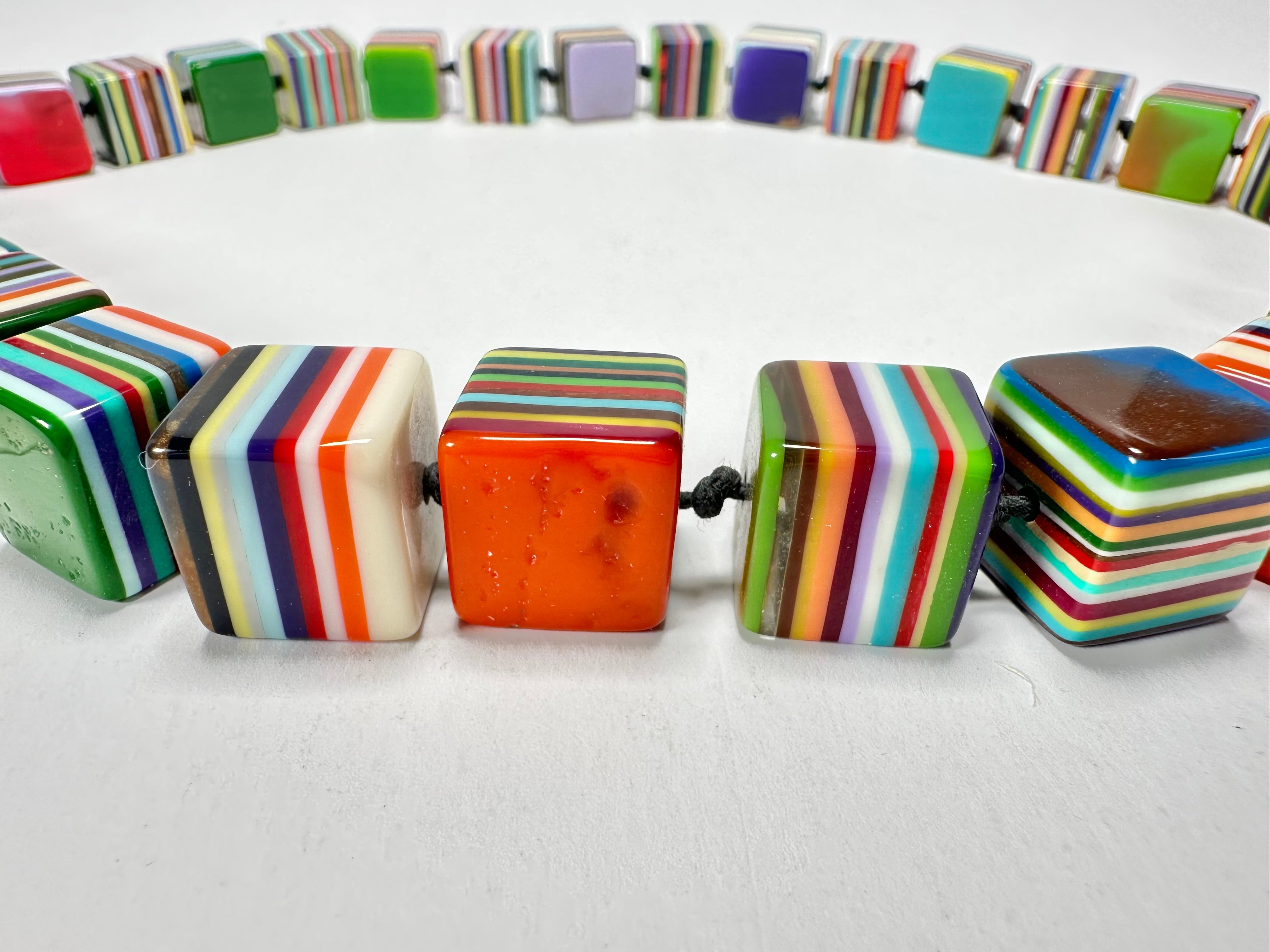 Sobral - Pop Art "Popinho" Small Cubes Resin Necklace ( 000046 )