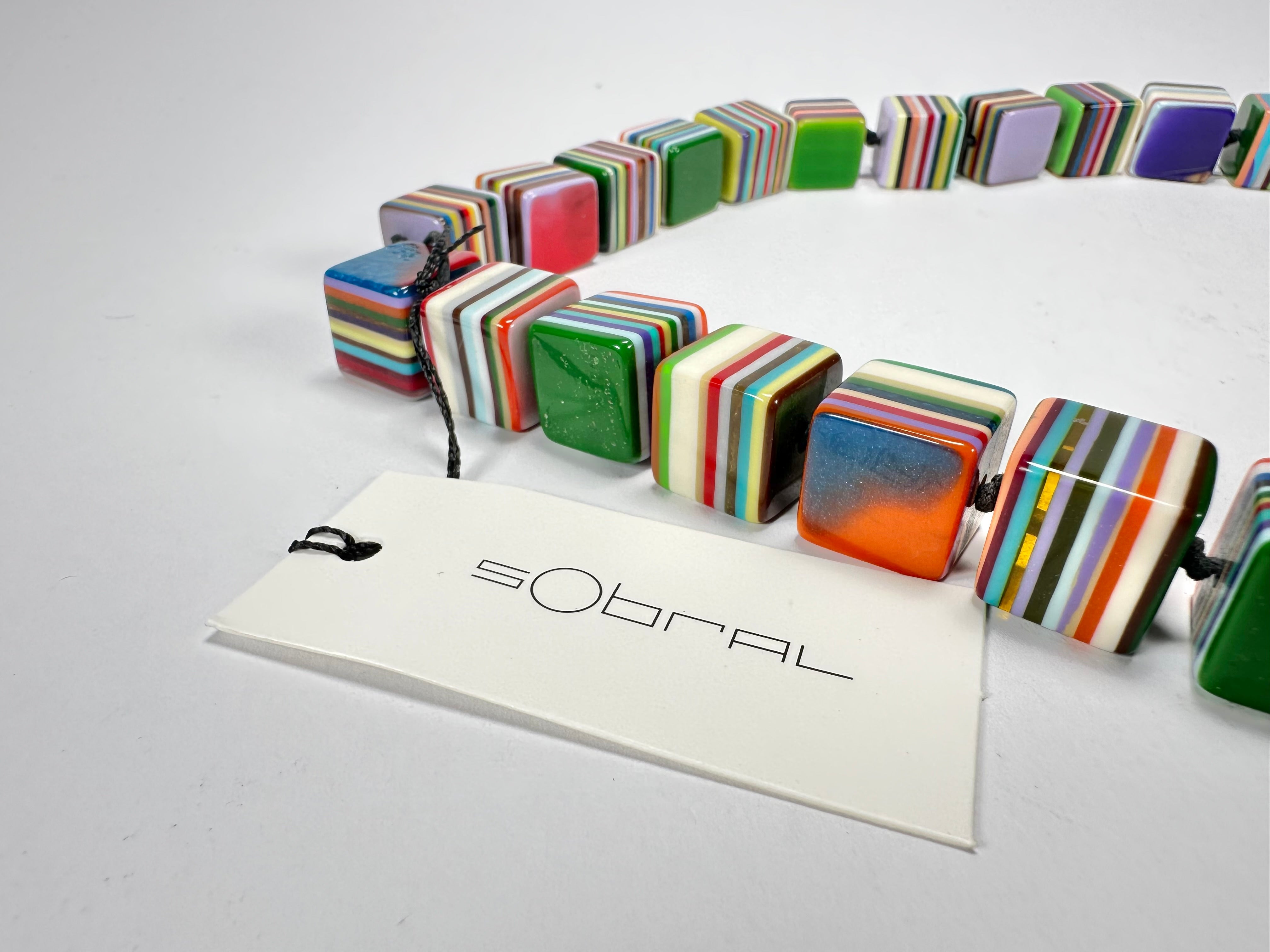 Sobral - Pop Art "Popinho" Small Cubes Resin Necklace ( 000046 )