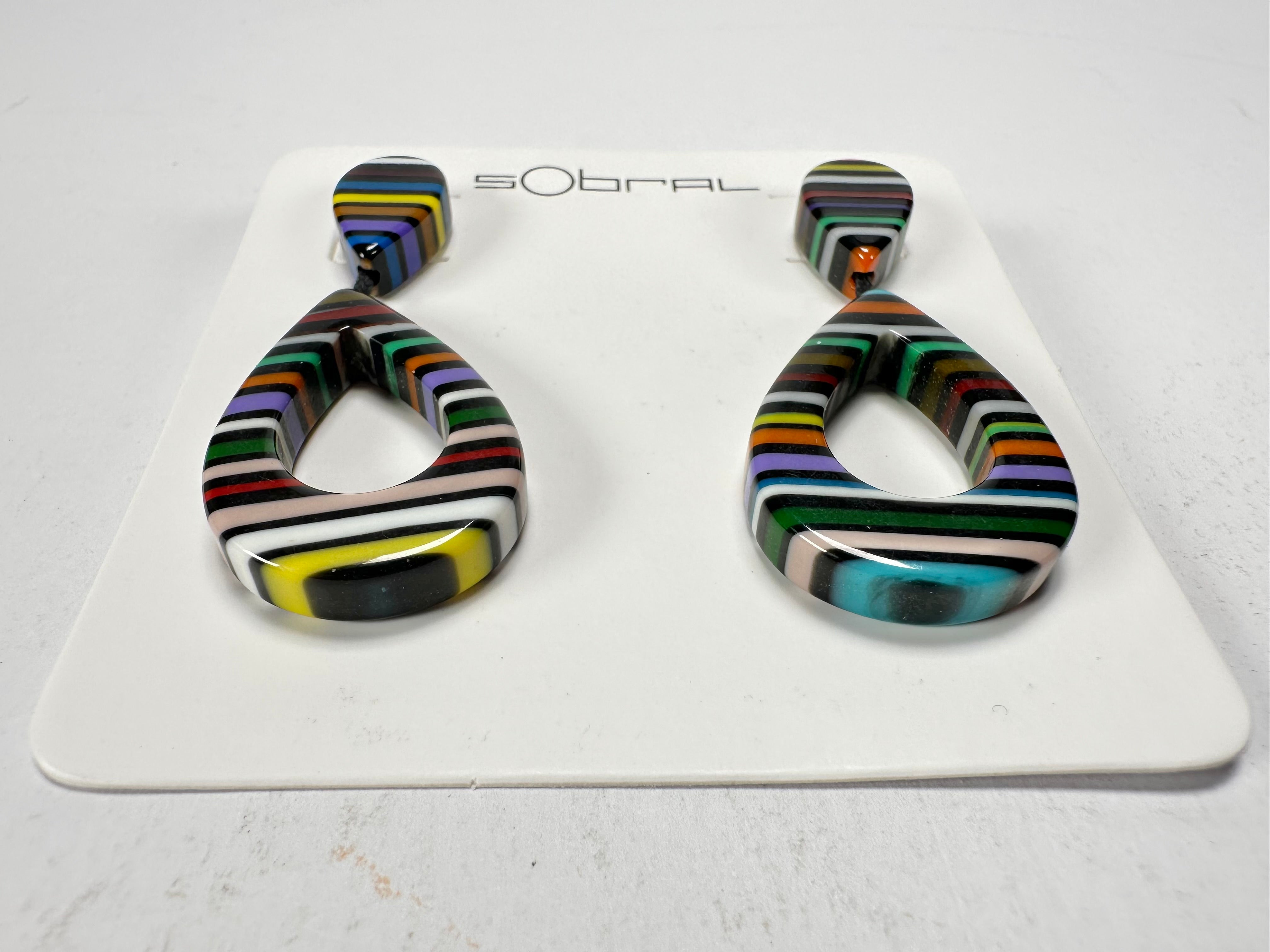 Sobral - Pop Art Noite "Tata" Resin Earrings ( 005415 )