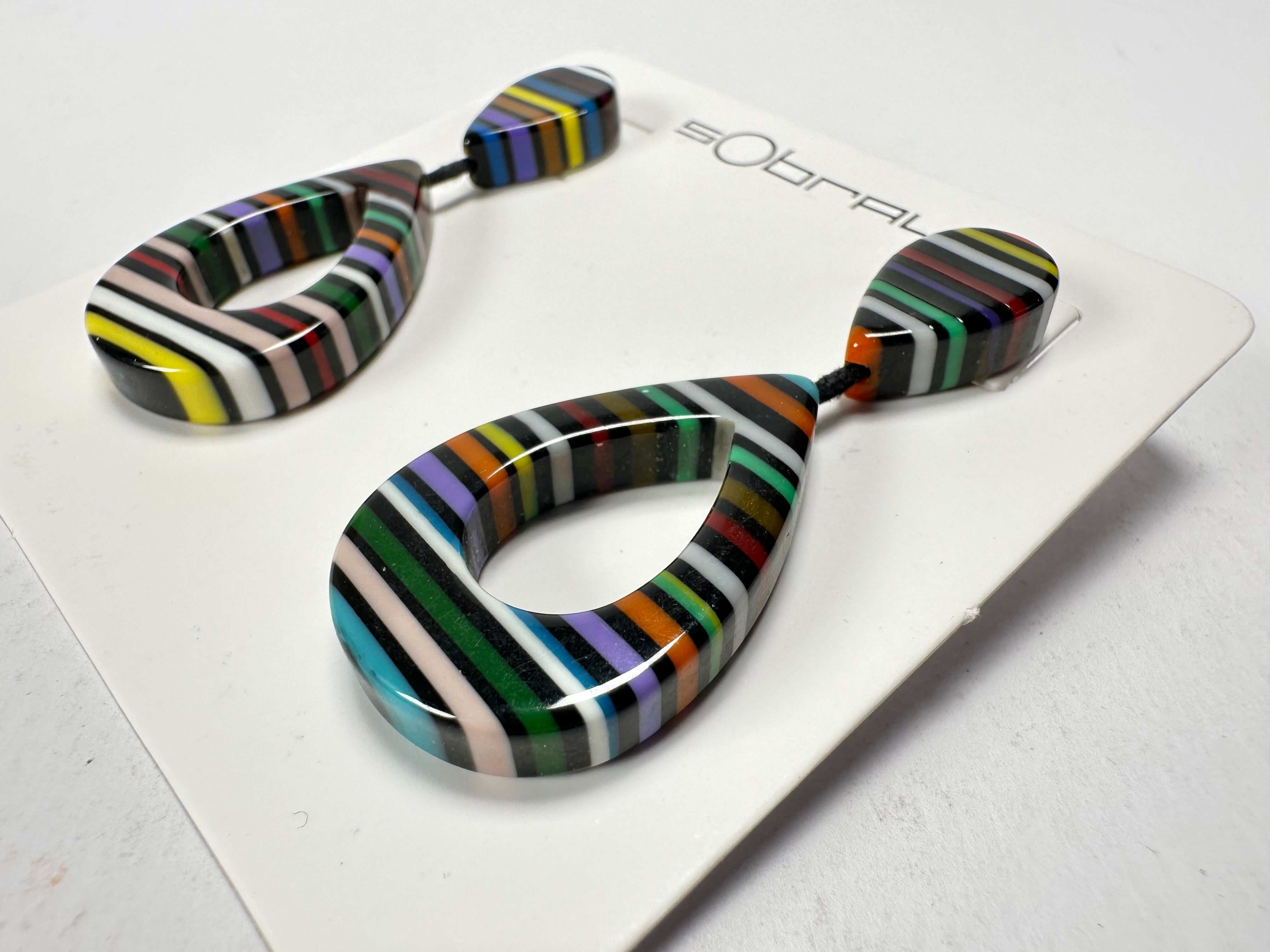 Sobral - Pop Art Noite "Tata" Resin Earrings ( 005415 )