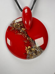 Sobral - Metalique Orlando "Eolia" Red Resin Necklace ( 002858 )