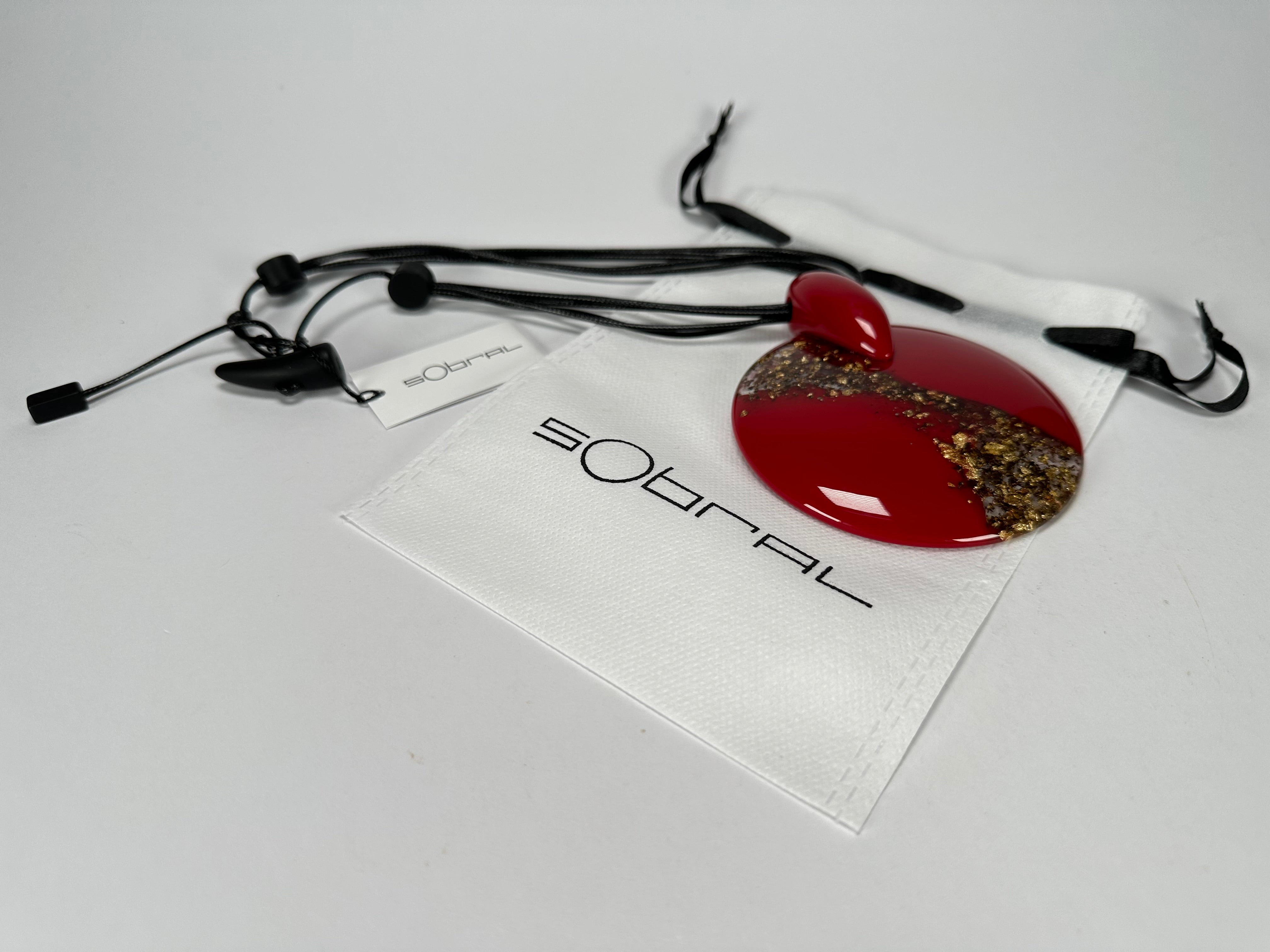 Sobral - Metalique Orlando "Eolia" Red Resin Necklace ( 002858 )