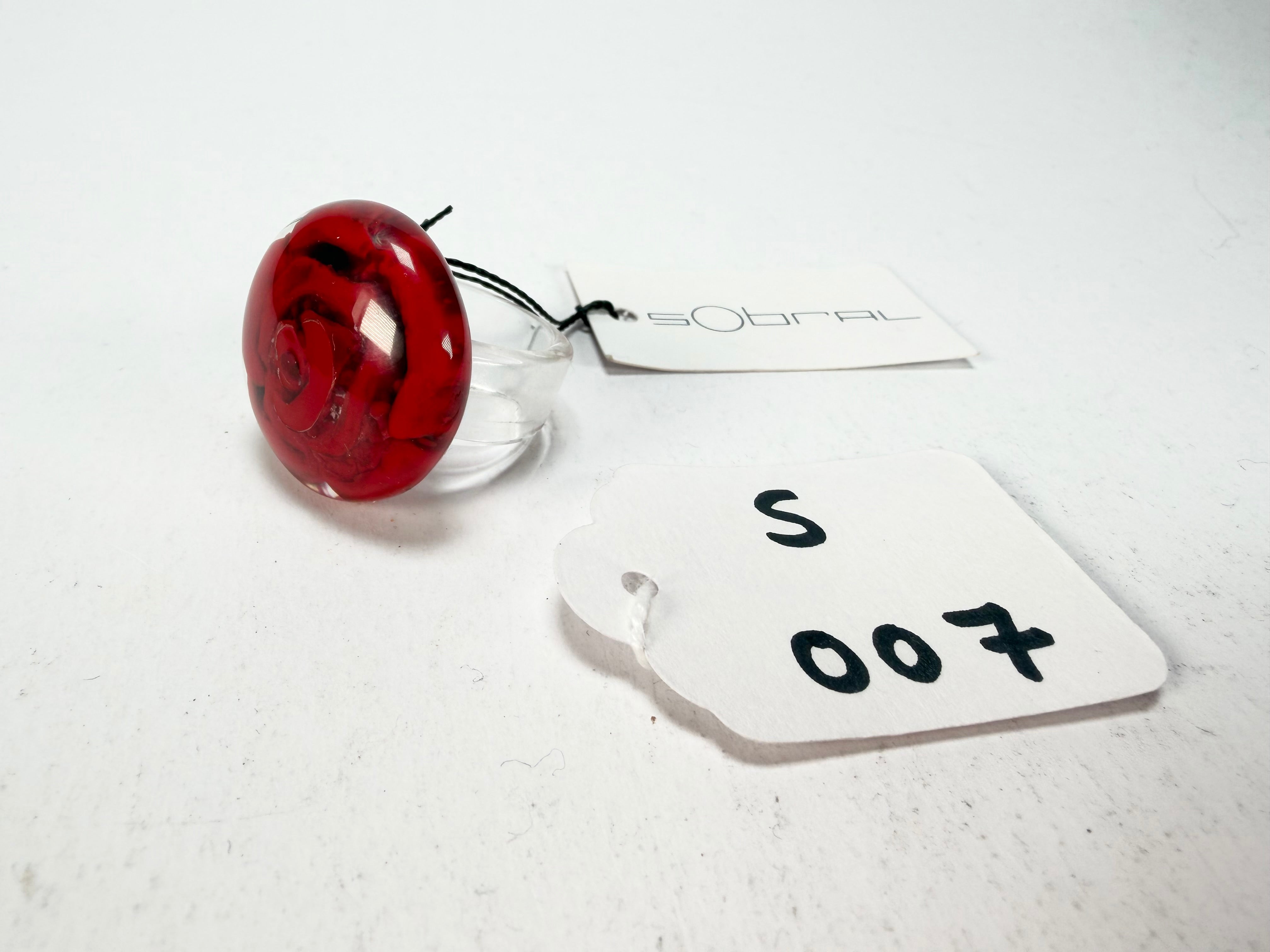 Sobral - Roses "Dukat" Resin Ring ( 004562 ) - Size UK P / US 7.5