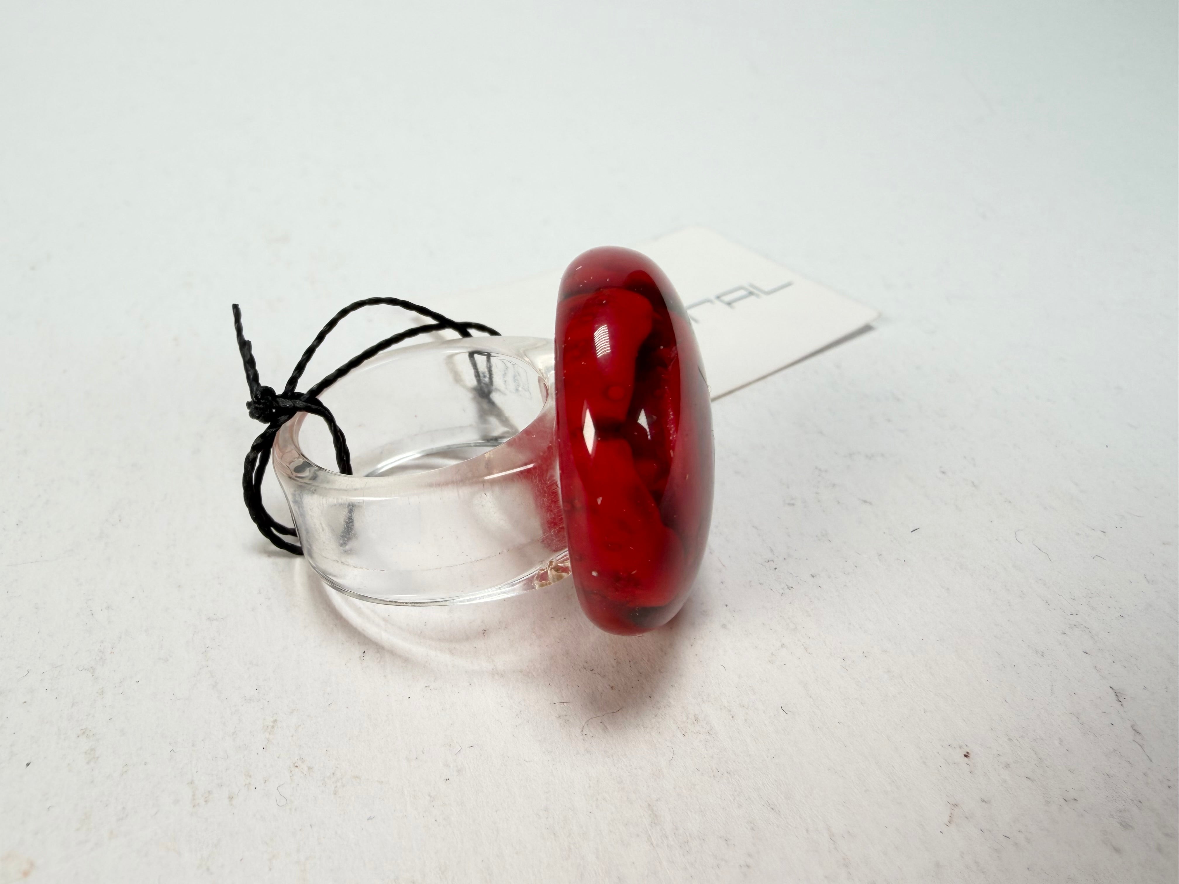 Sobral - Roses "Dukat" Resin Ring ( 004562 ) - Size UK P / US 7.5