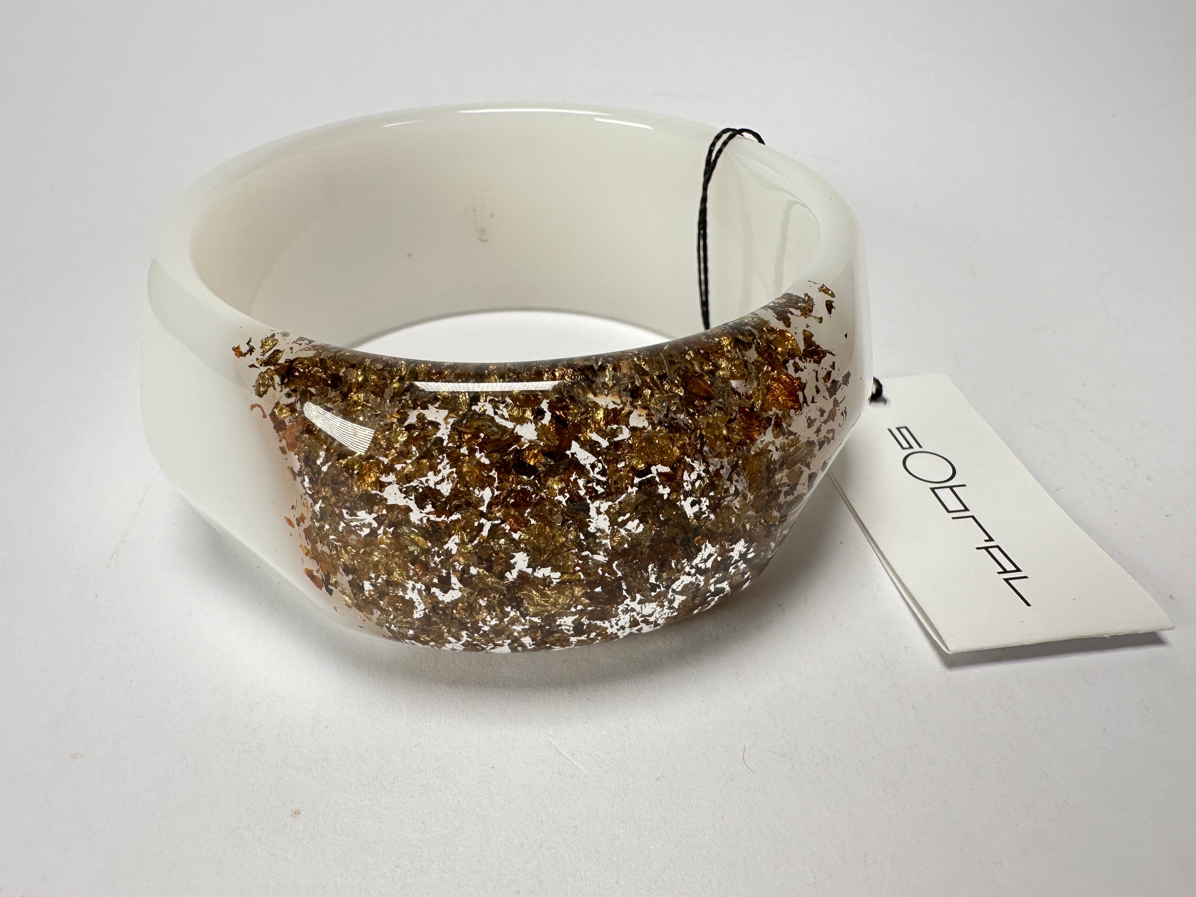 Sobral - Metalique Orlando "Técnica PB34" White Resin Solid Bangle ( 004102 )