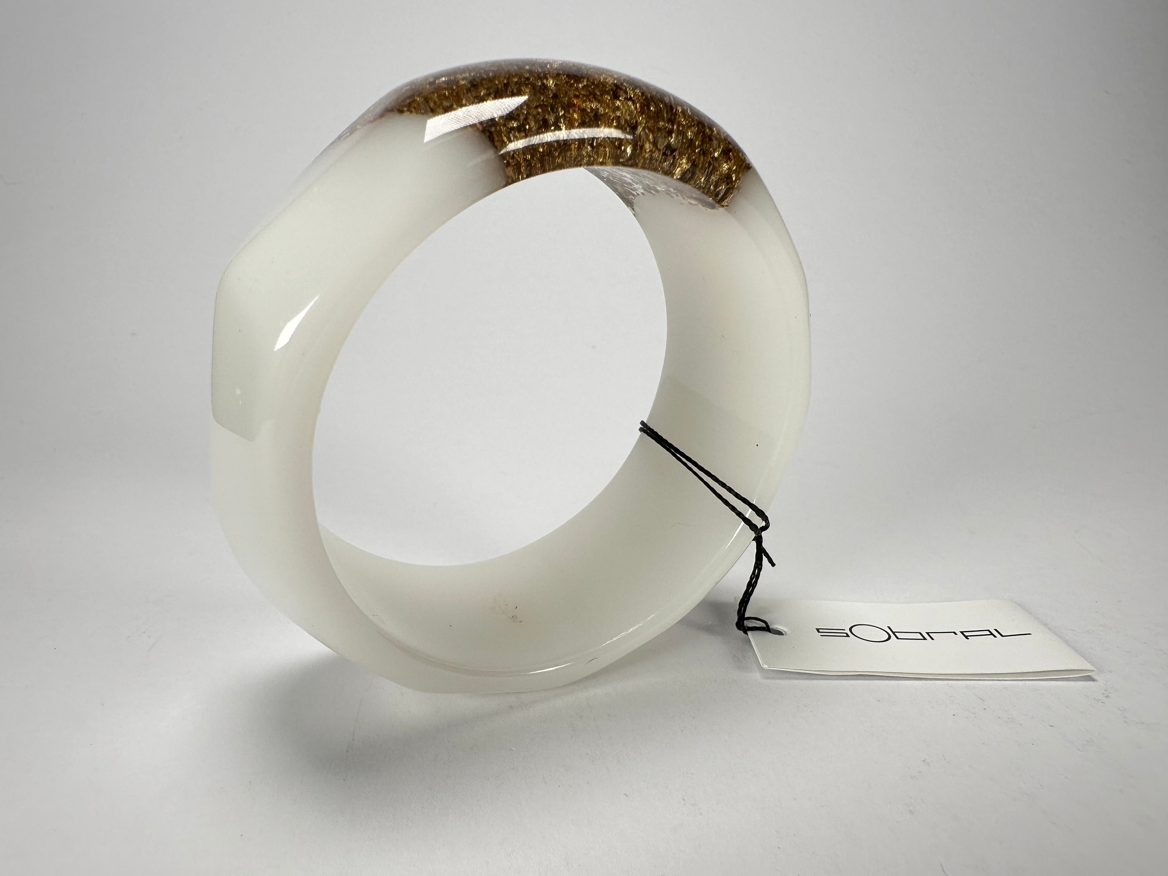 Sobral - Metalique Orlando "Técnica PB34" White Resin Solid Bangle ( 004102 )