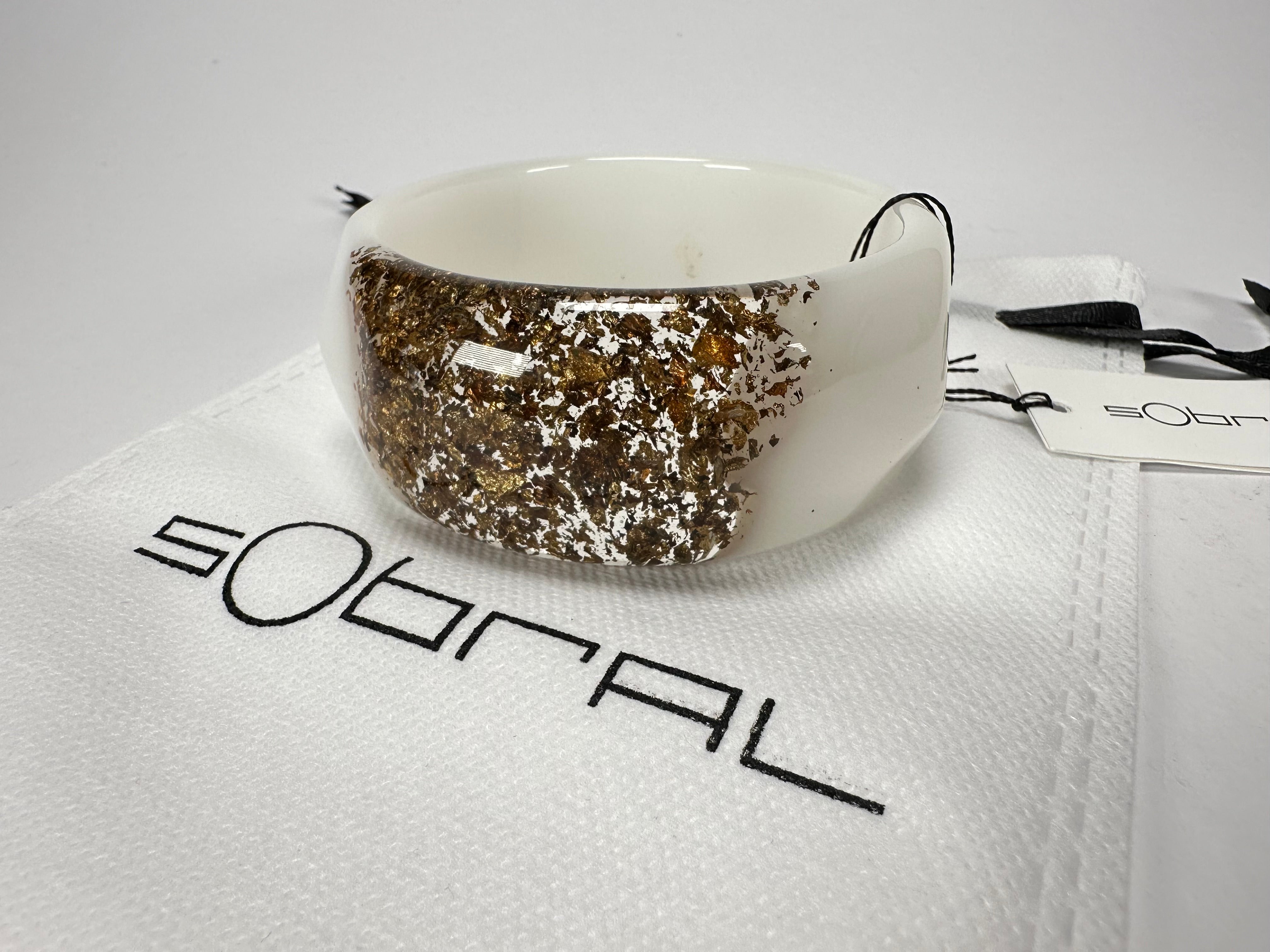 Sobral - Metalique Orlando "Técnica PB34" White Resin Solid Bangle ( 004102 )