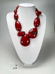 Sobral - Metalique Orlando "Elen" Red Resin Necklace ( 005411 )