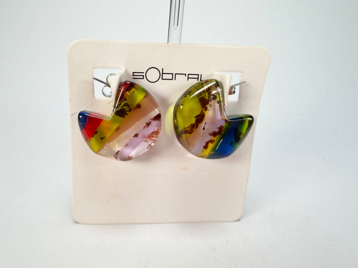 Sobral - Sobralita "Argola Itaúna" Resin Earrings ( 005379 )