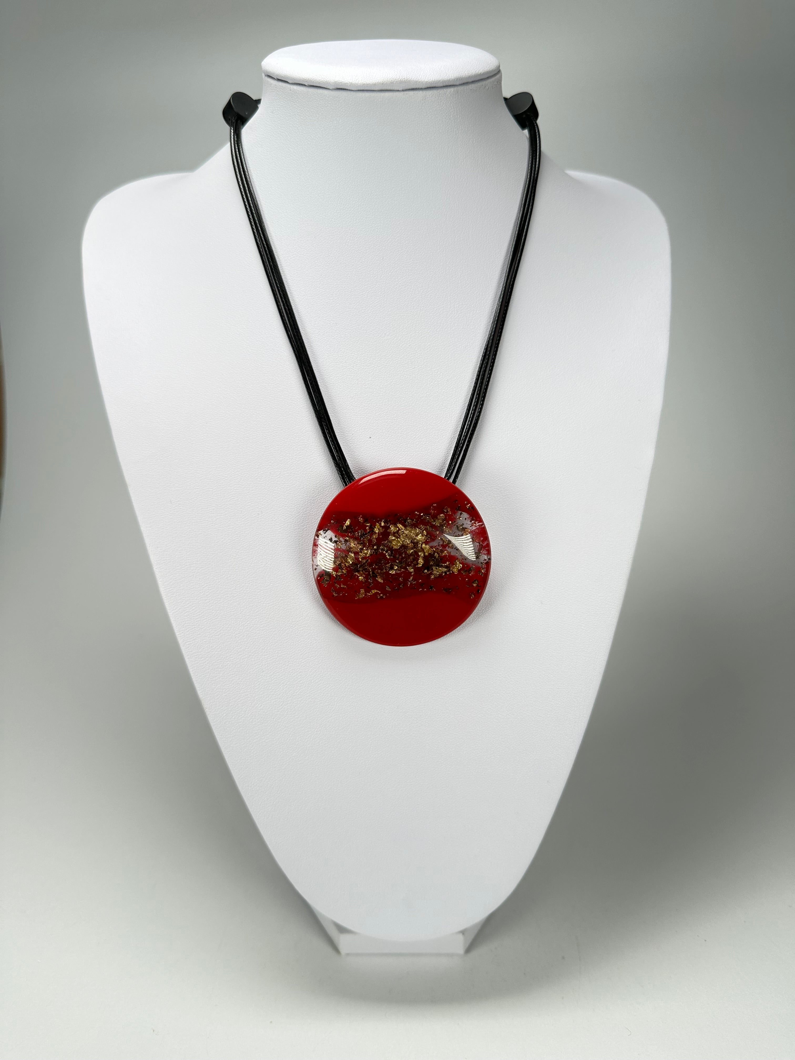 Sobral - Metalique Orlando "Angelina" Red Resin Necklace ( 004438 )