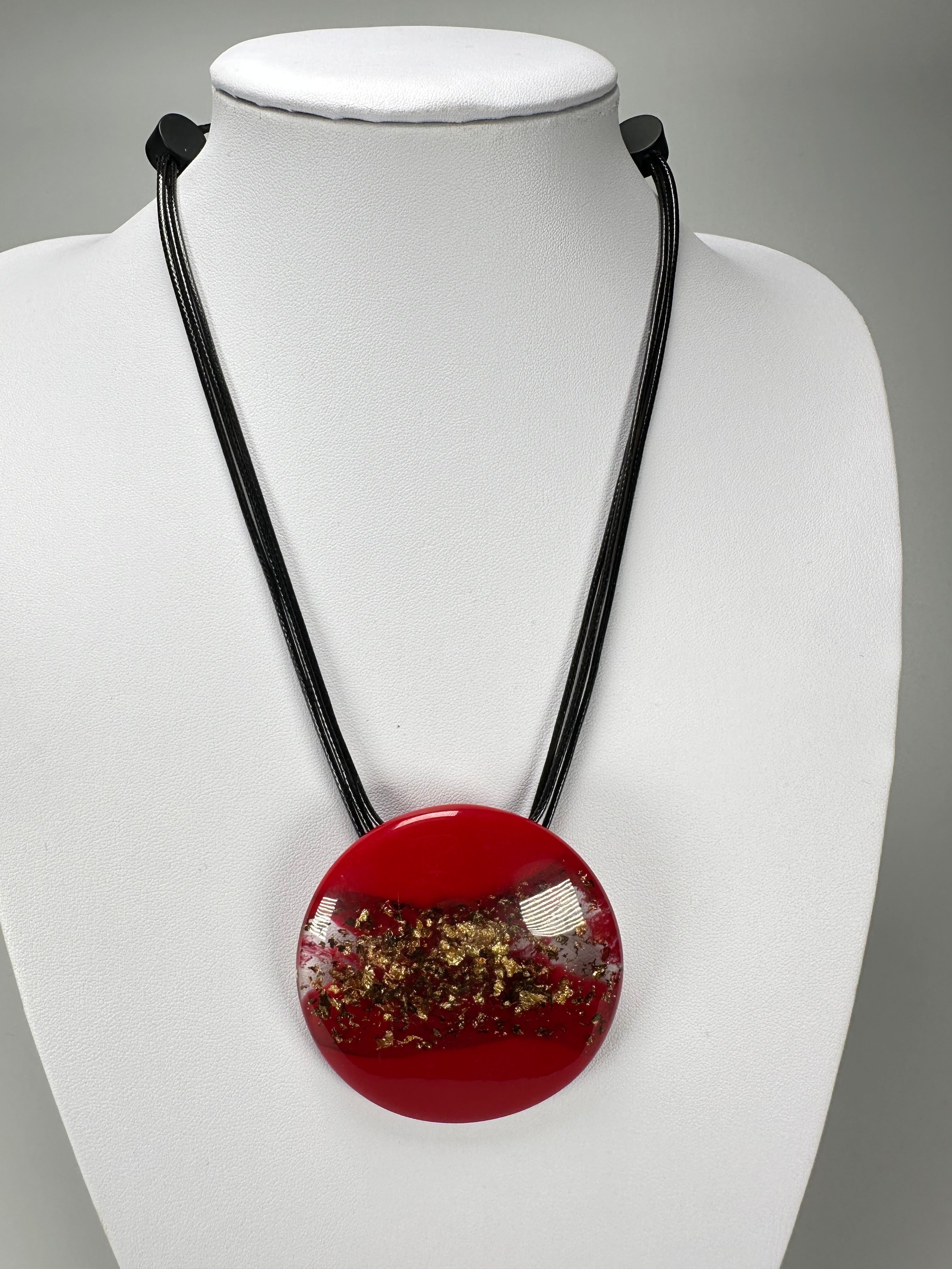 Sobral - Metalique Orlando "Angelina" Red Resin Necklace ( 004438 )