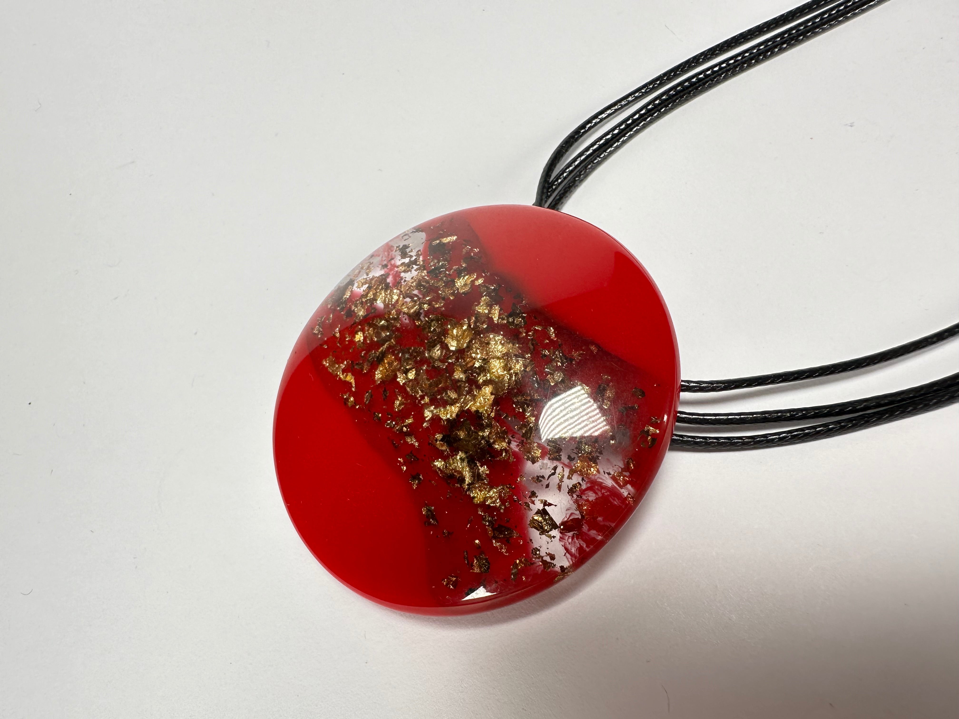 Sobral - Metalique Orlando "Angelina" Red Resin Necklace ( 004438 )