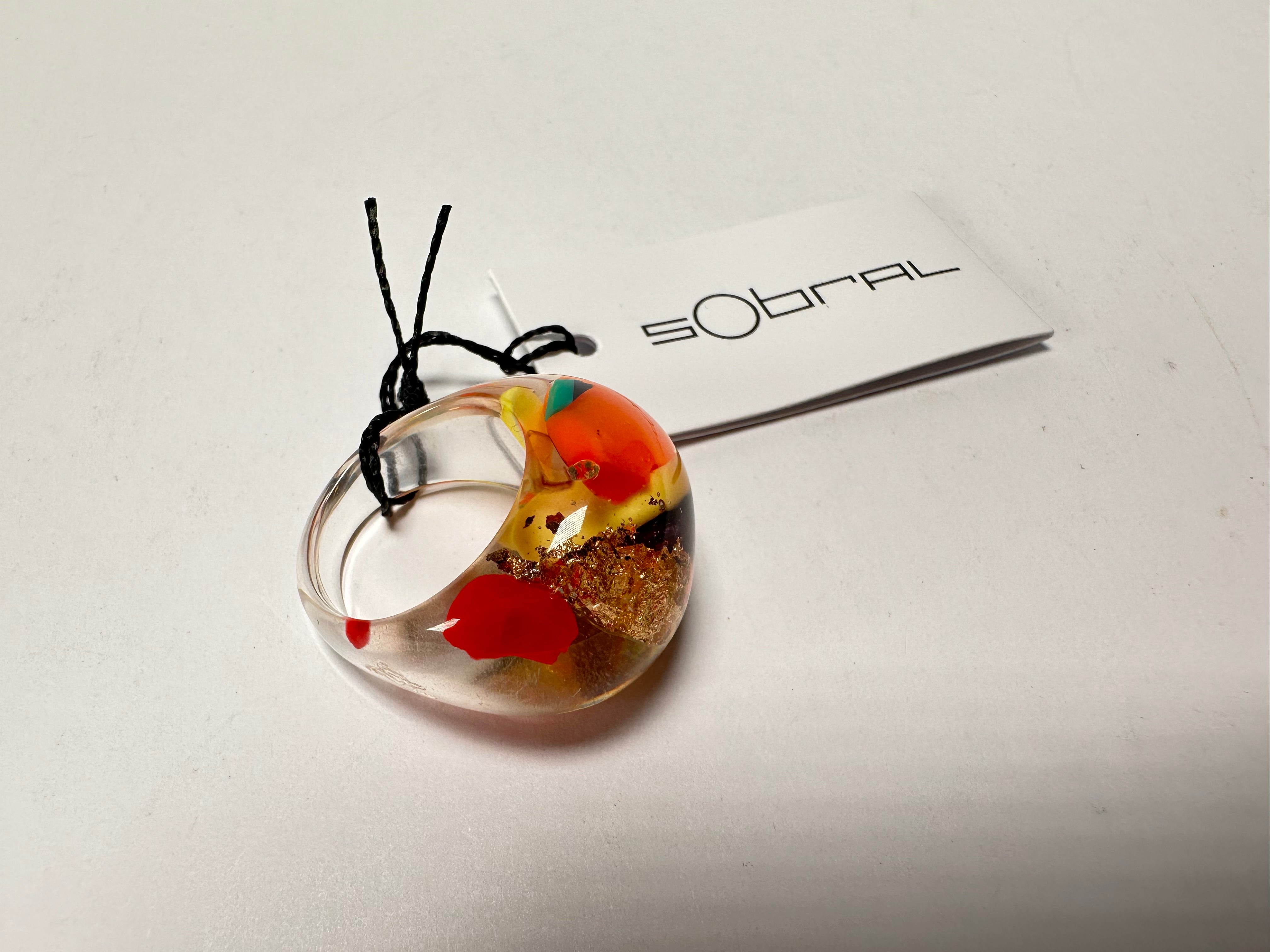 Sobral - Past Present "Leme" Resin Ring ( 003257 ) - Size UK R / US 9