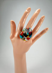 Sobral - Caillou Cristal "Poesia" Resin Ring ( 003597 ) - Size UK N / US 7