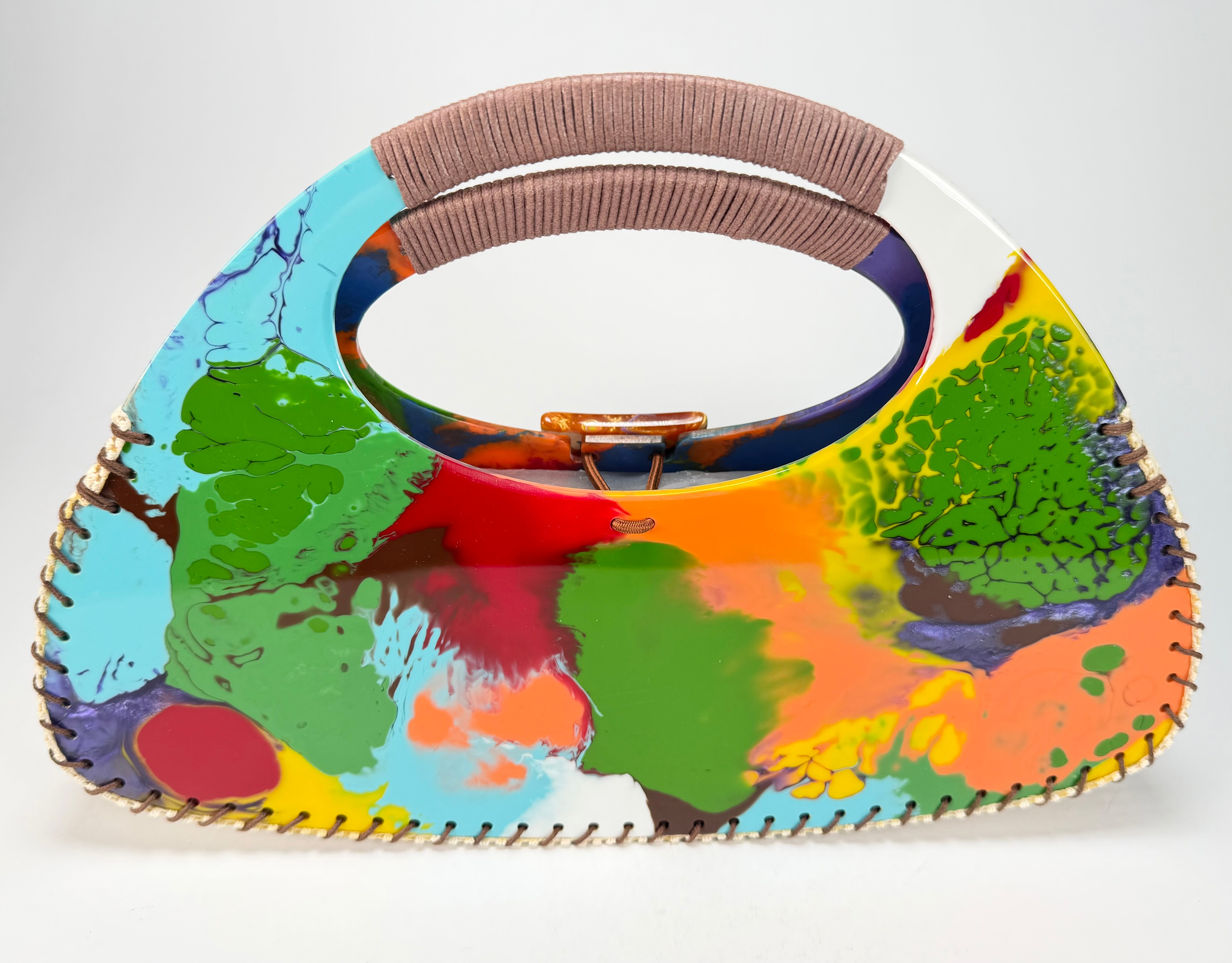 Sobral - Multi-Colour "Retro " Pollock Resin Handbag ( 005315 )