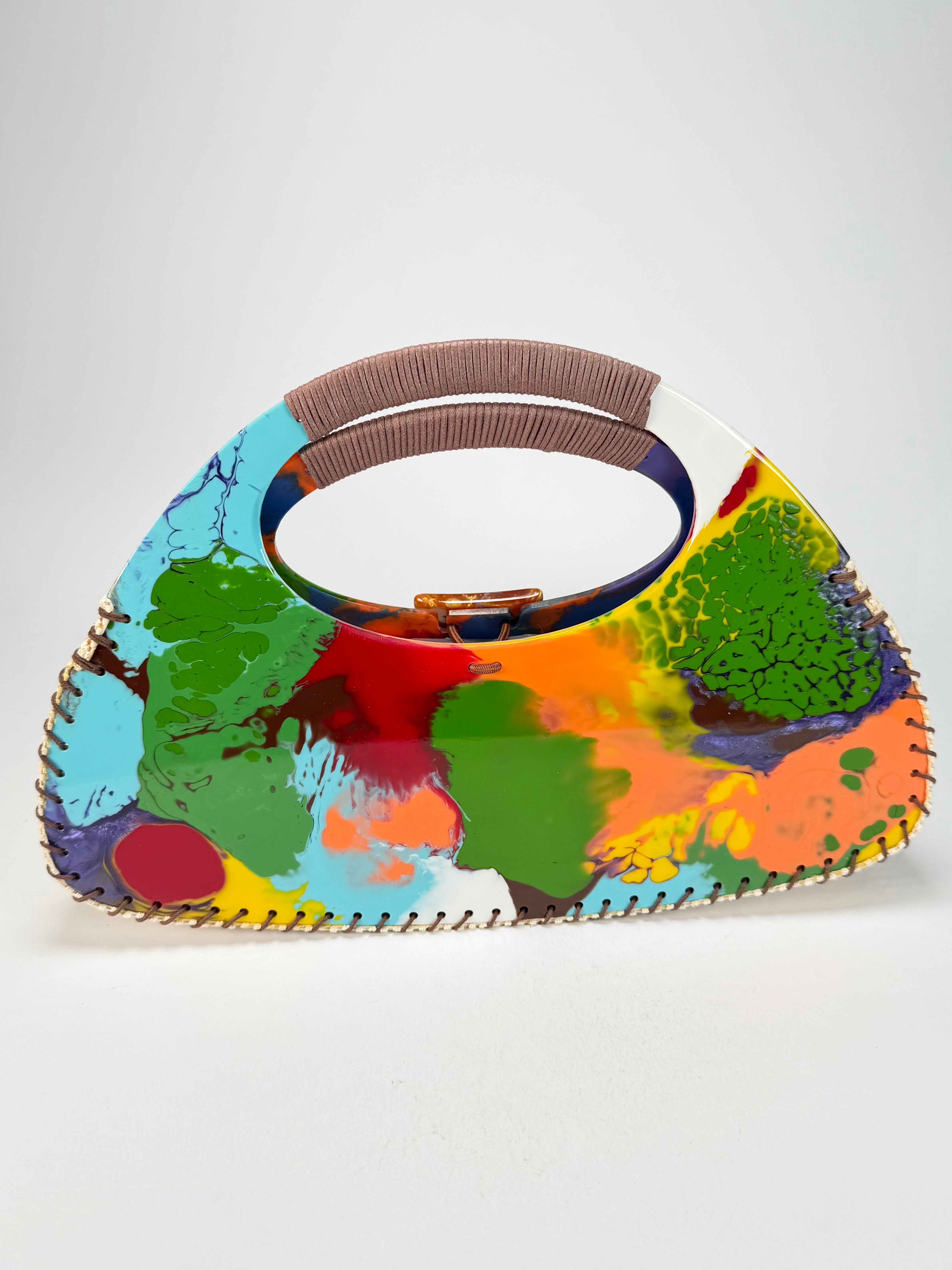 Sobral - Multi-Colour "Retro " Pollock Resin Handbag ( 005315 )