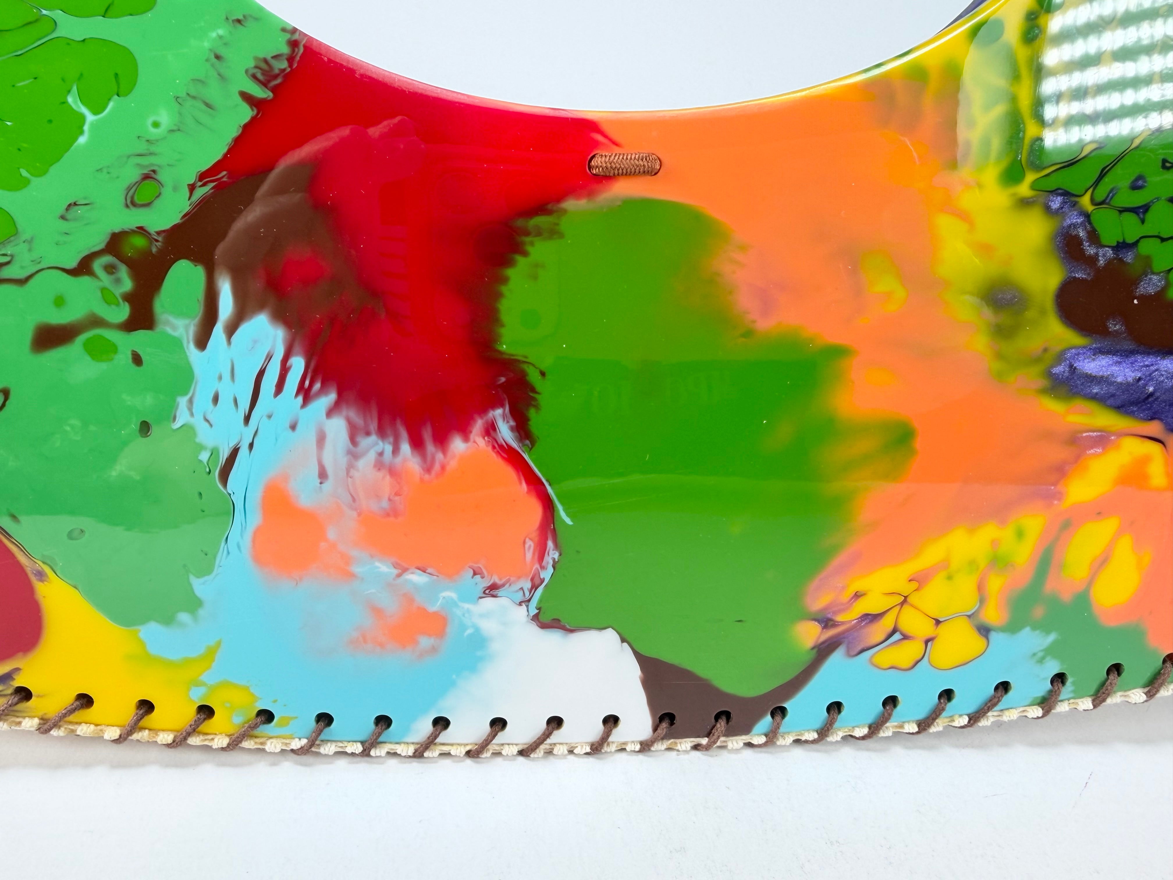 Sobral - Multi-Colour "Retro " Pollock Resin Handbag ( 005315 )