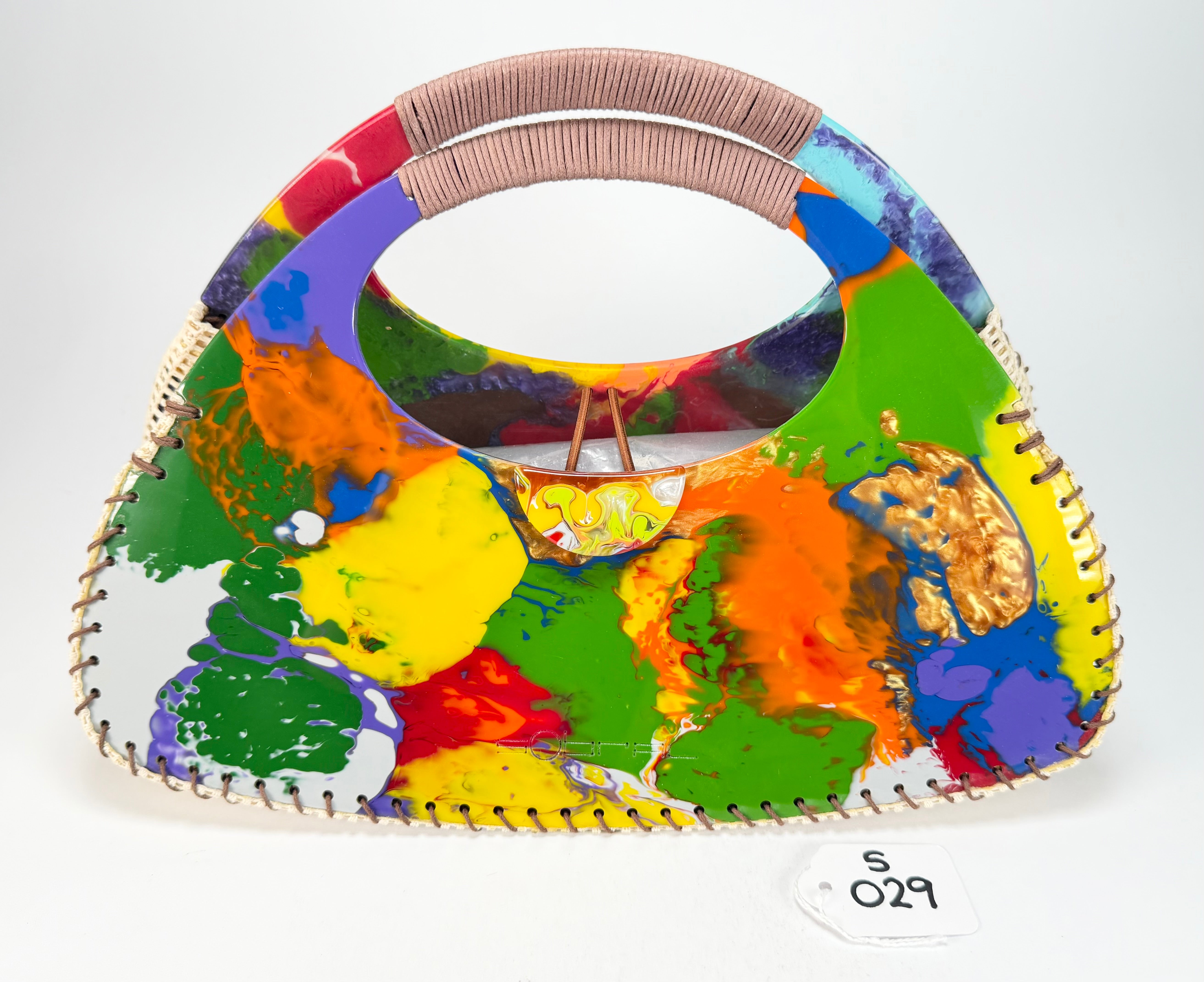 Sobral - Multi-Colour "Retro " Pollock Resin Handbag ( 005315 )
