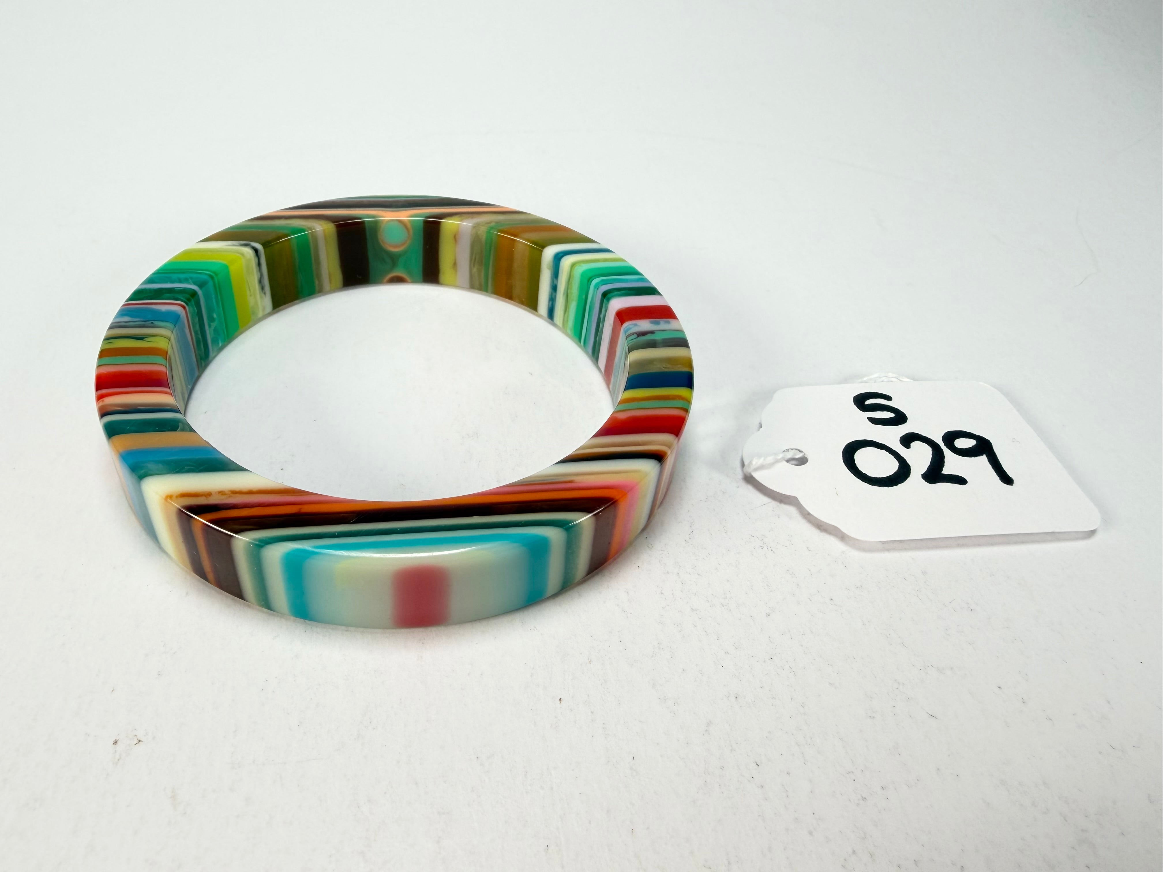 R Sobral - Liquorice Pop Art Solid Retro Resin Bangle ( * Rare * )
