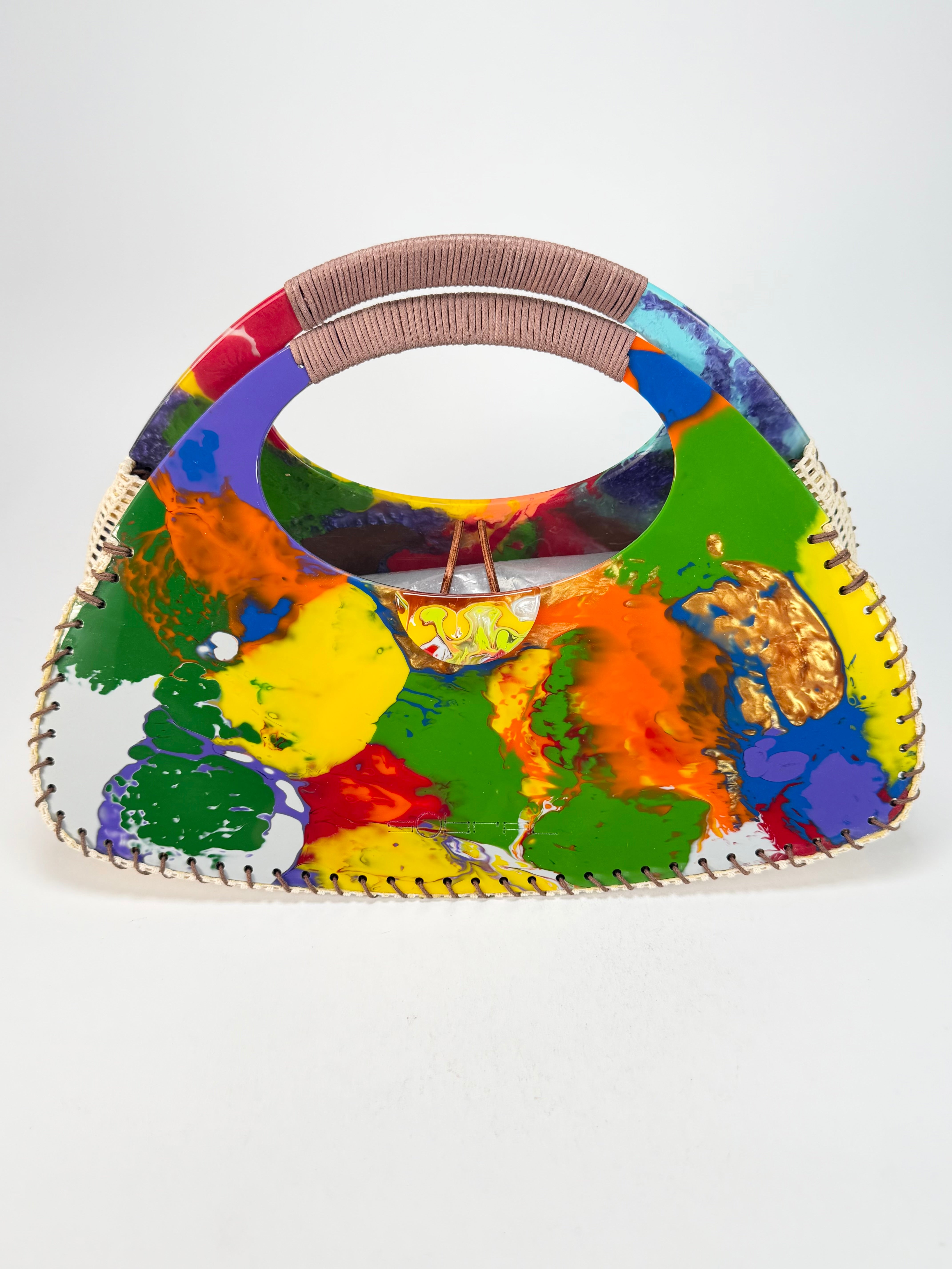 Sobral - Multi-Colour "Retro " Pollock Resin Handbag ( 005315 )