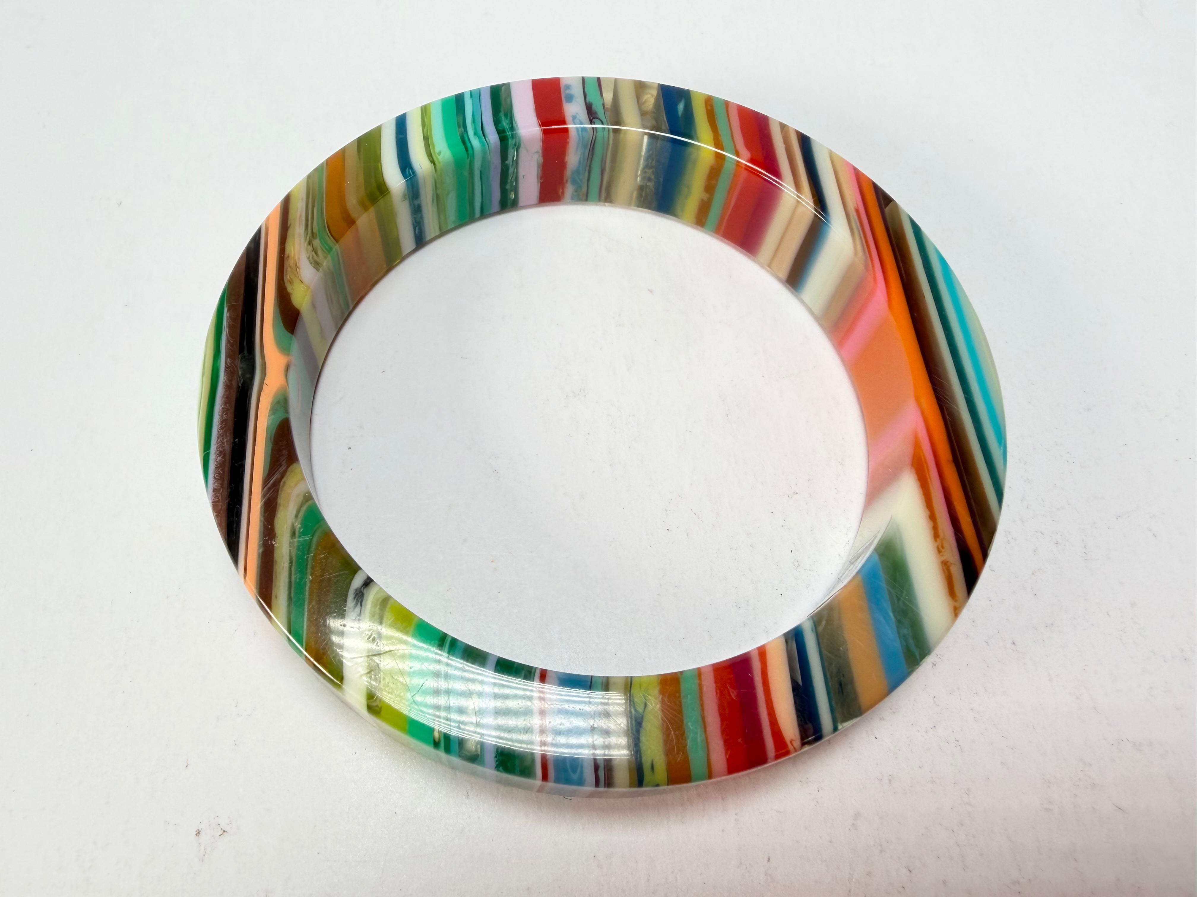 R Sobral - Liquorice Pop Art Solid Retro Resin Bangle ( * Rare * )