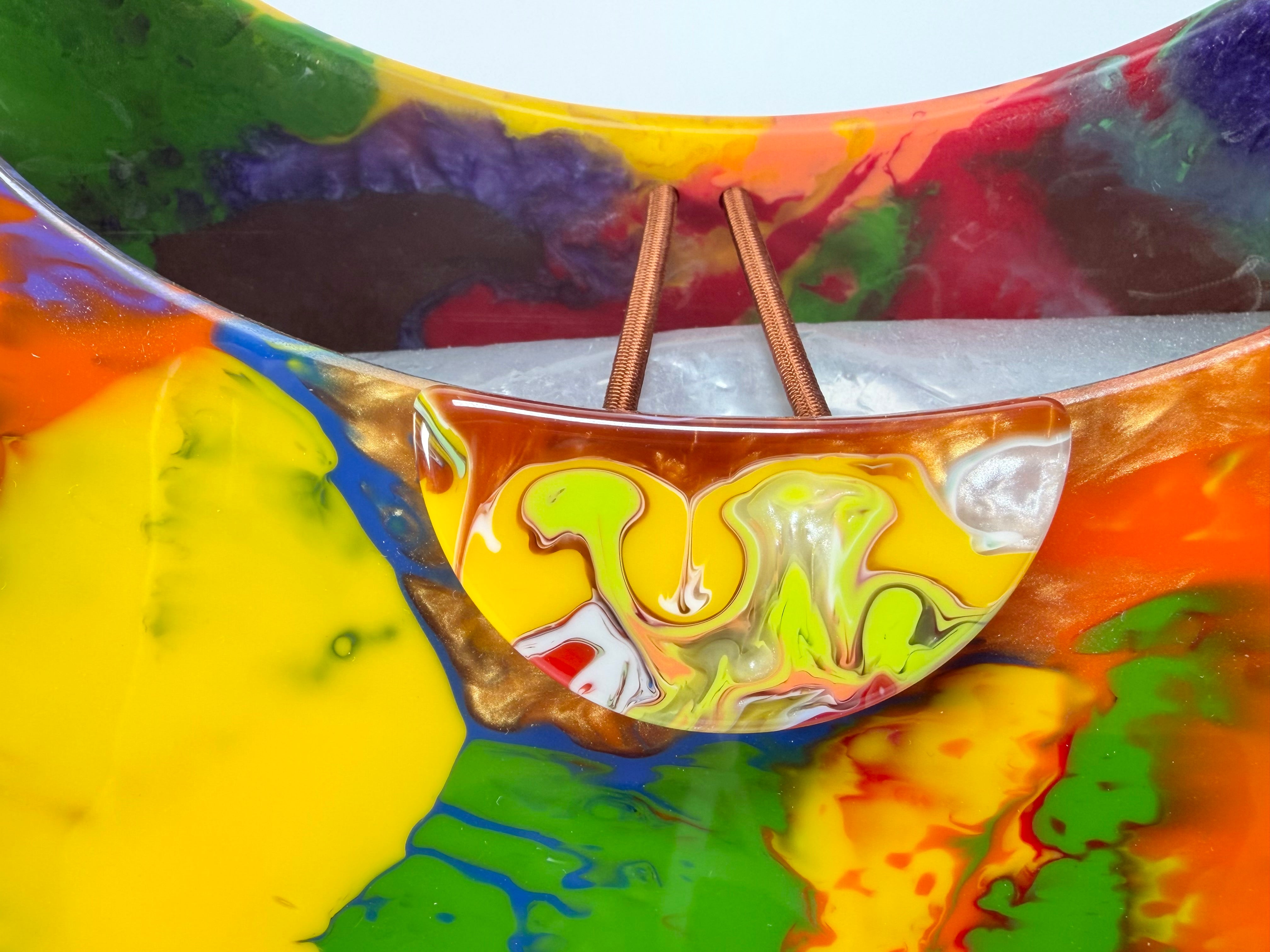 Sobral - Multi-Colour "Retro " Pollock Resin Handbag ( 005315 )
