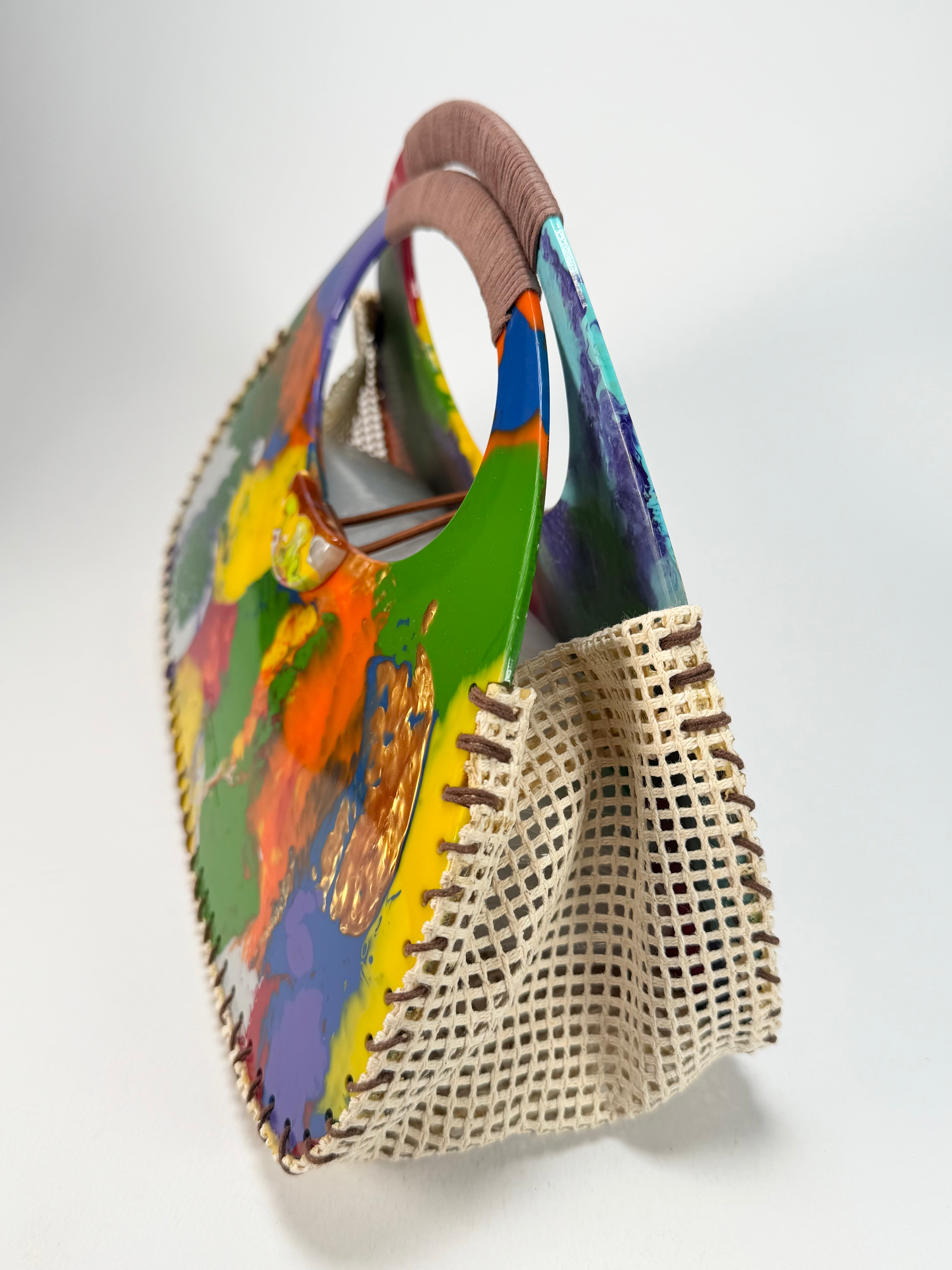 Sobral - Multi-Colour "Retro " Pollock Resin Handbag ( 005315 )