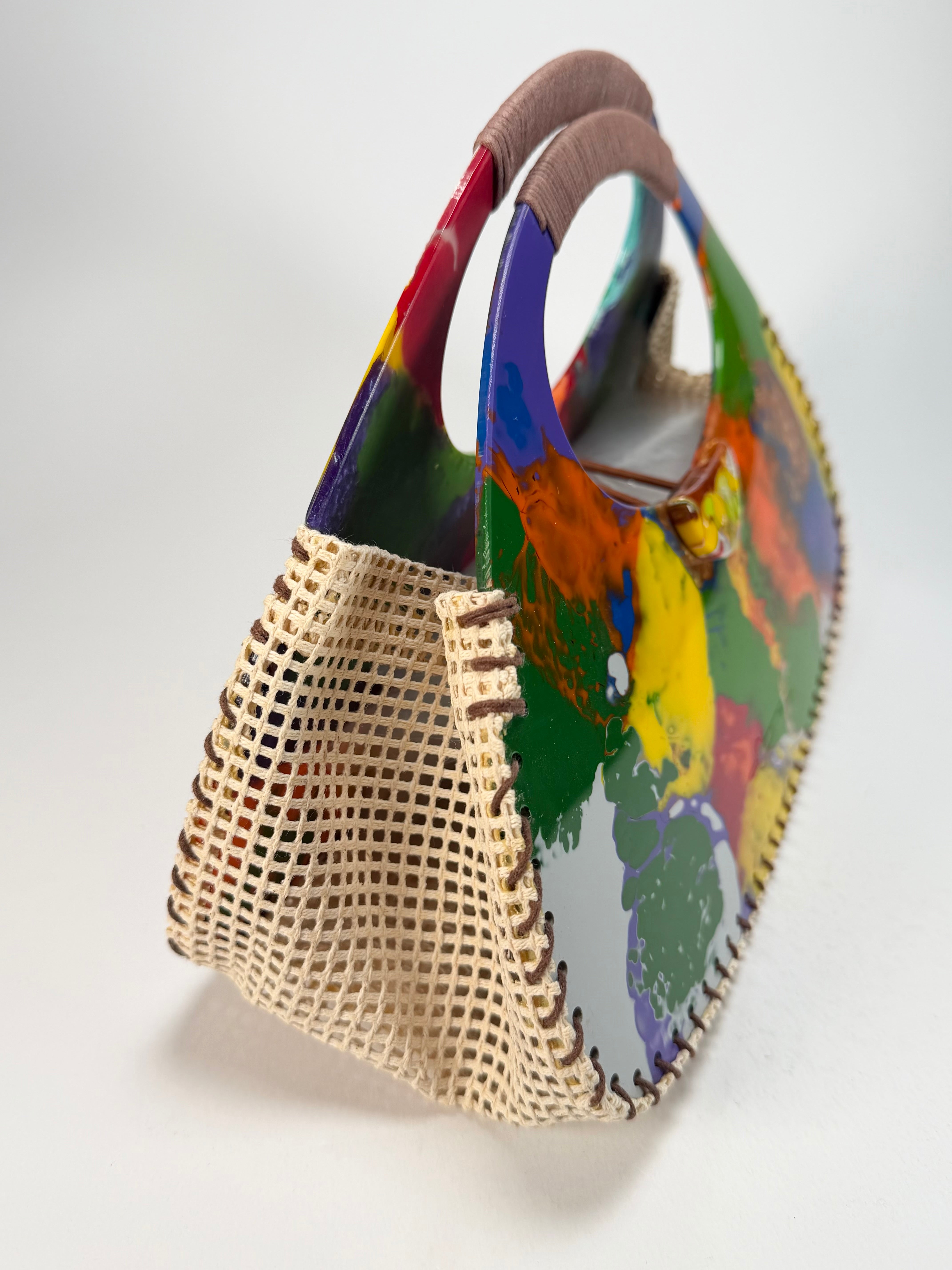 Sobral - Multi-Colour "Retro " Pollock Resin Handbag ( 005315 )