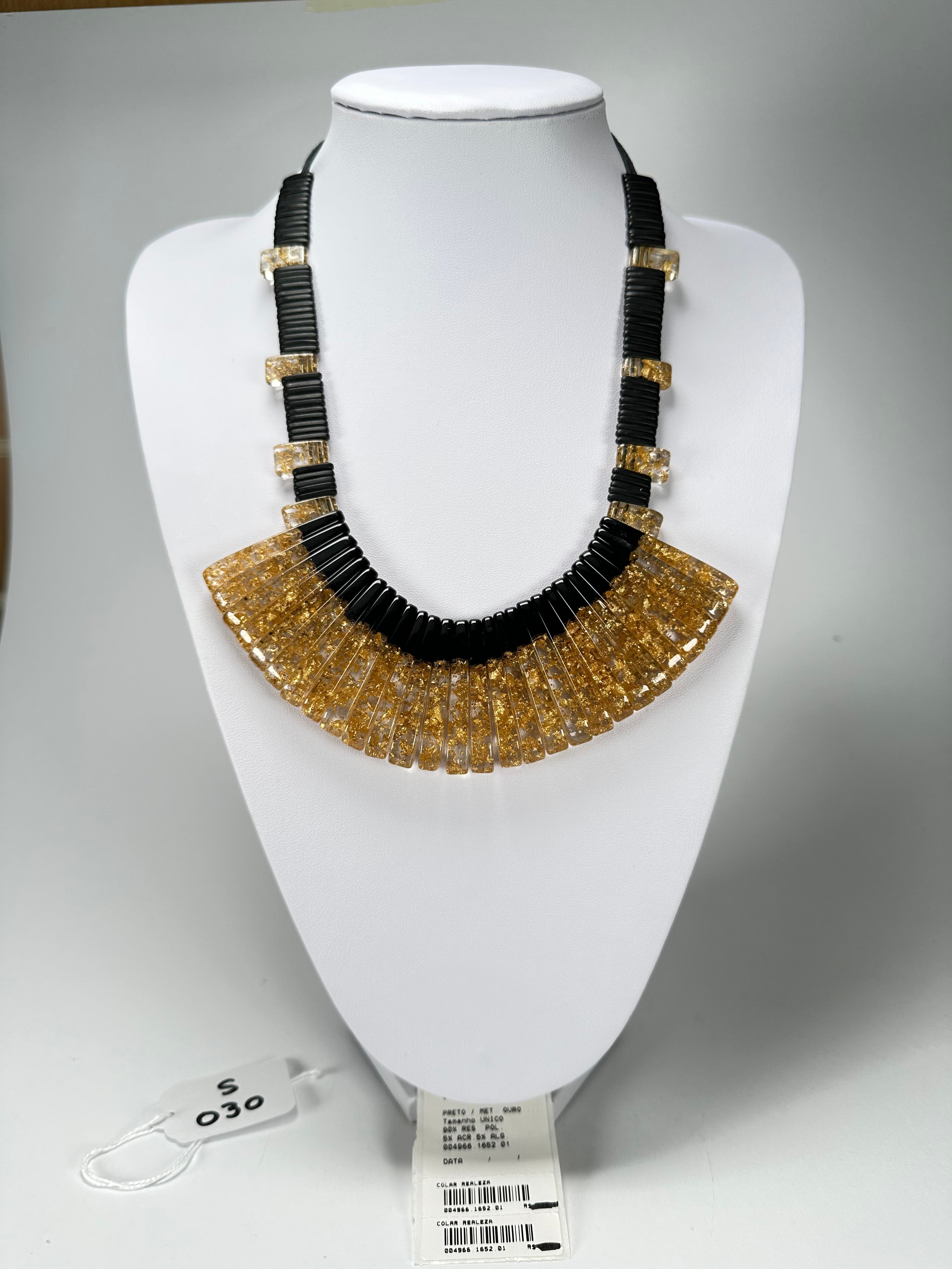 Sobral - Metalique "Realeza" Resin Necklace ( 004966 )