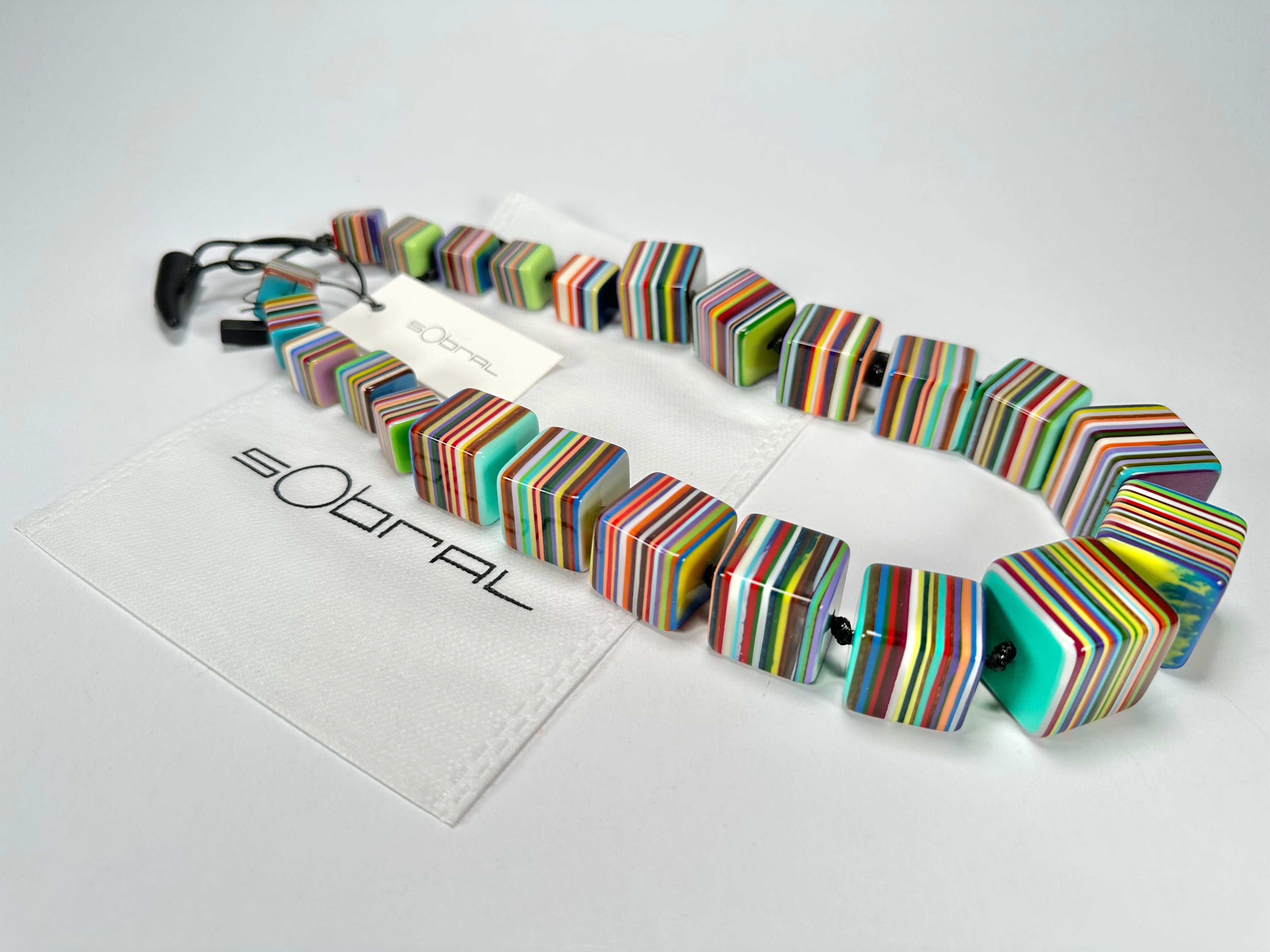 Sobral - Pop Art "K" Multi Cubes Resin Necklace ( 003624 )