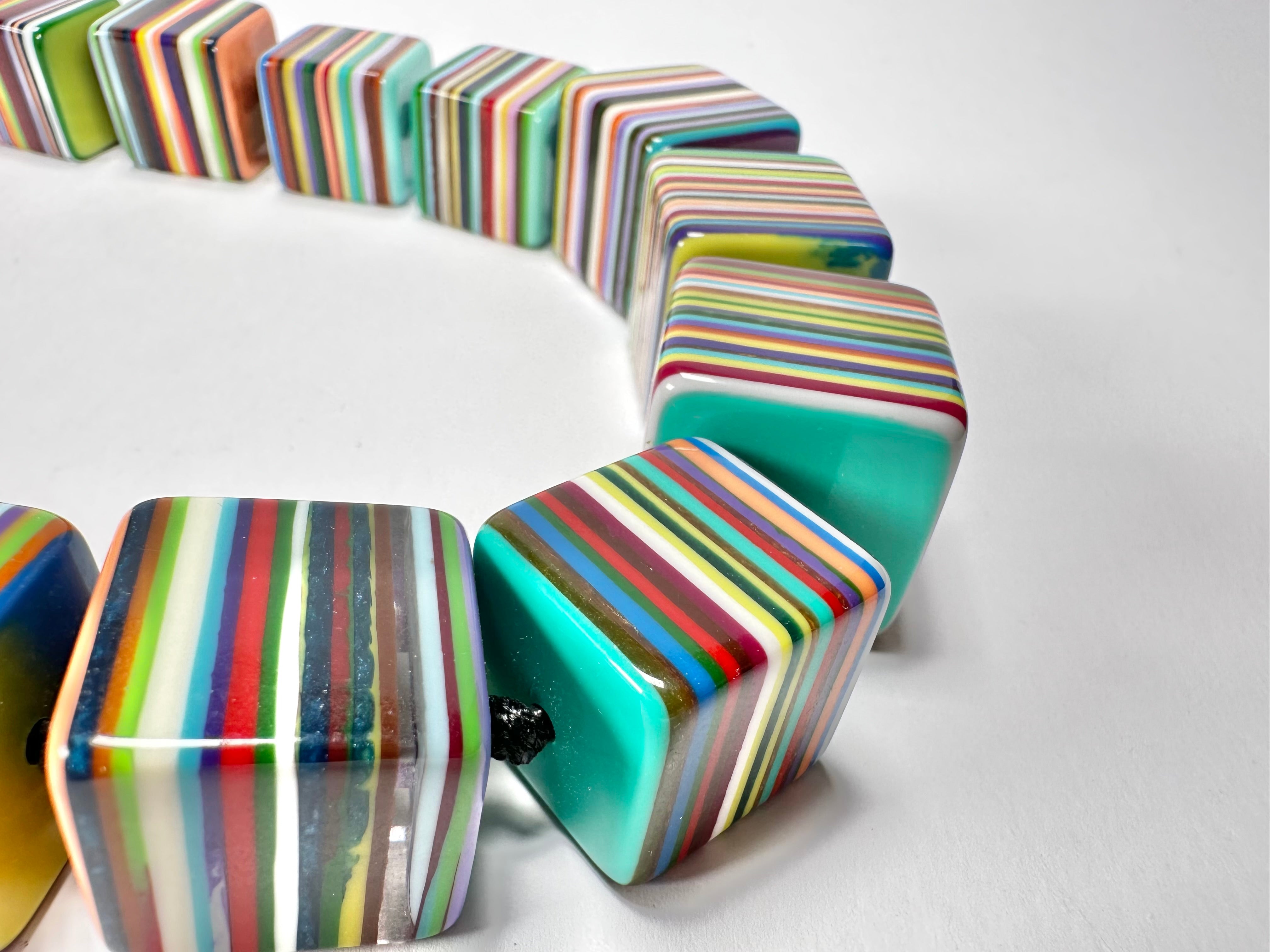Sobral - Pop Art "K" Multi Cubes Resin Necklace ( 003624 )