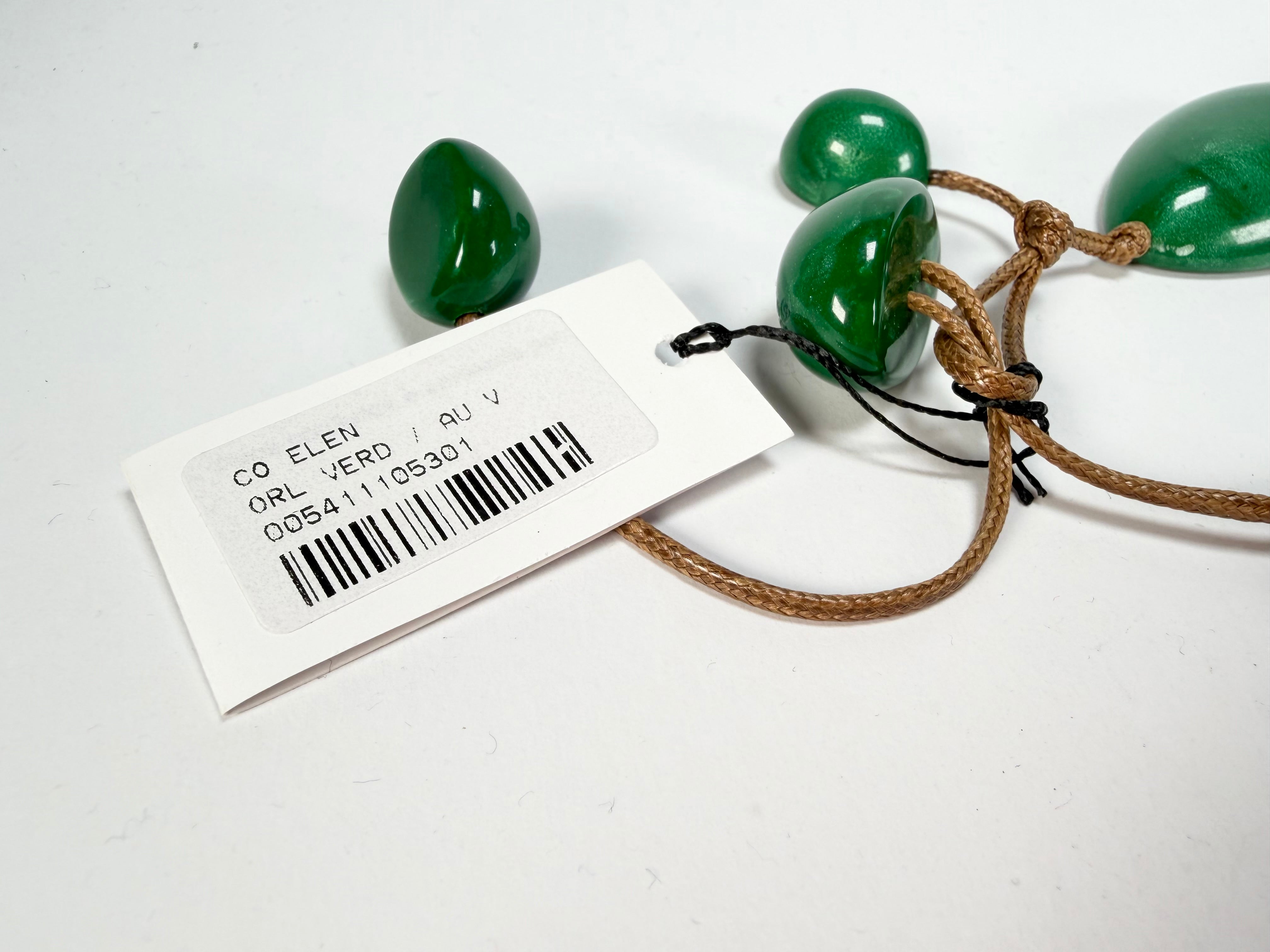 Sobral - Metalique Orlando "Elen" Green Resin Necklace ( 005411 )