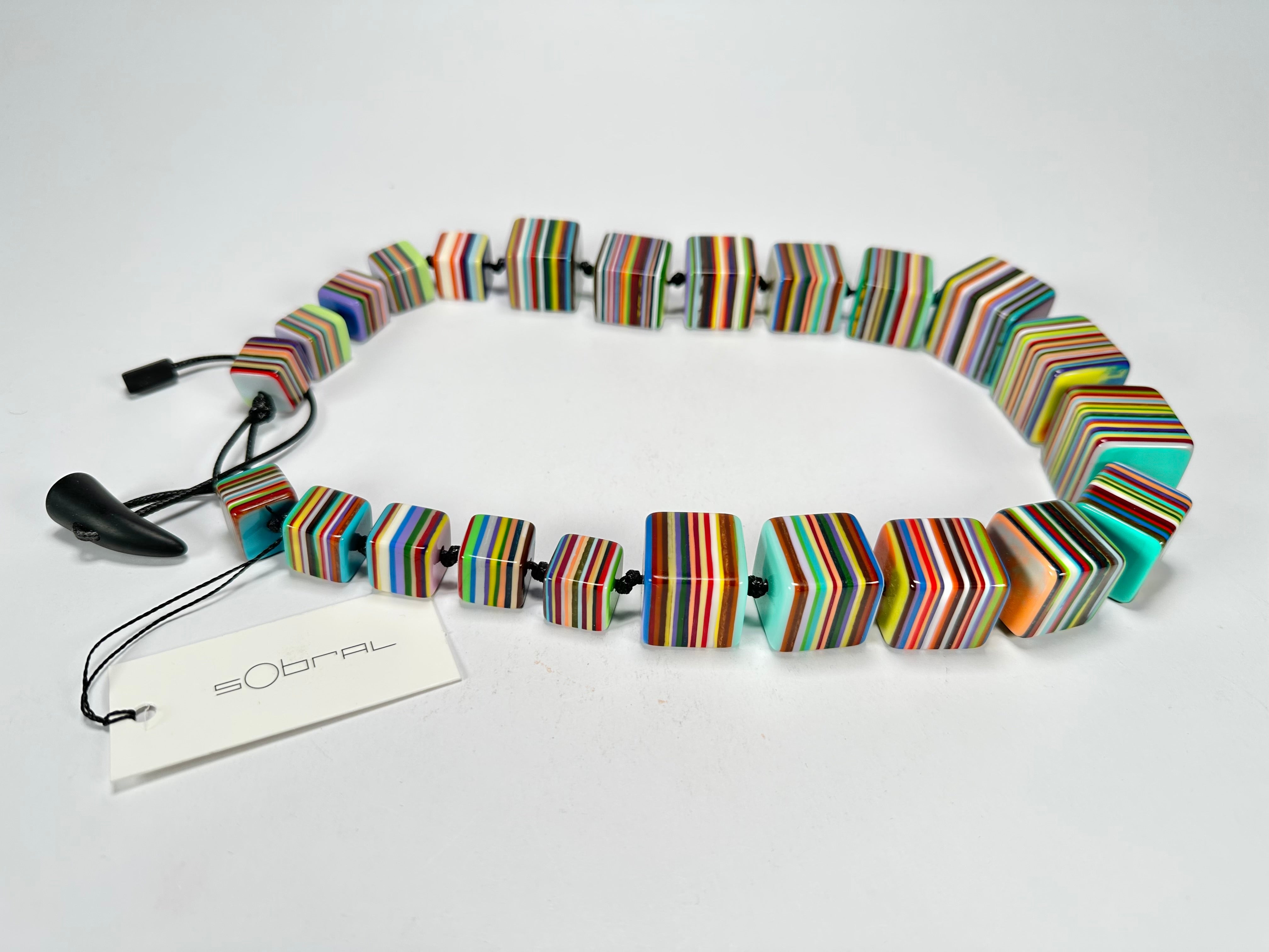 Sobral - Pop Art "K" Multi Cubes Resin Necklace ( 003624 )