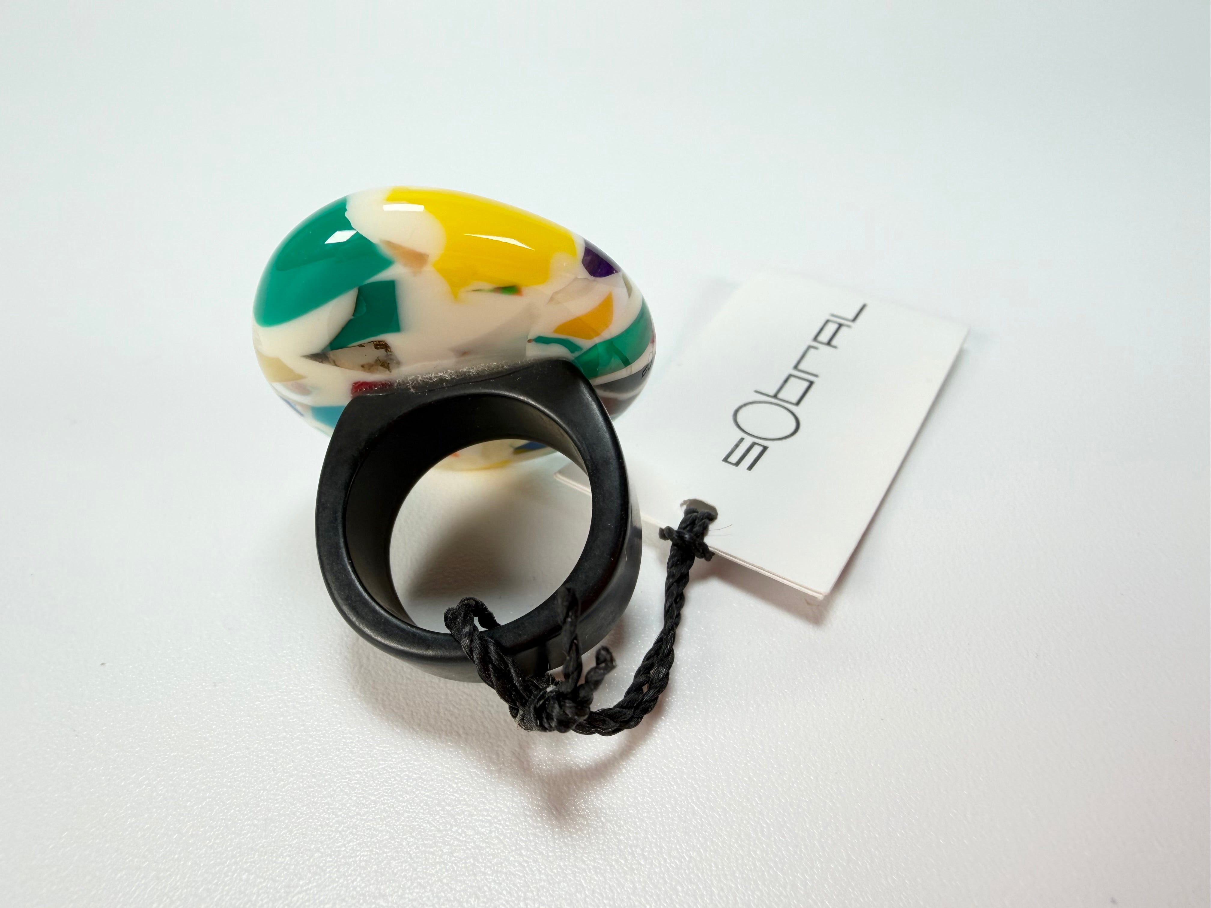 Sobral - Caillou Marfim "Poesia" Resin Ring ( 003597 ) - Size UK S / US 9