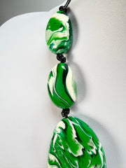 Sobral - Onda Verde "Onda Lisi" Green Resin Necklace ( 004578 )