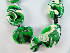 Sobral - Onda Verde "Onda Lisi" Green Resin Necklace ( 004578 )