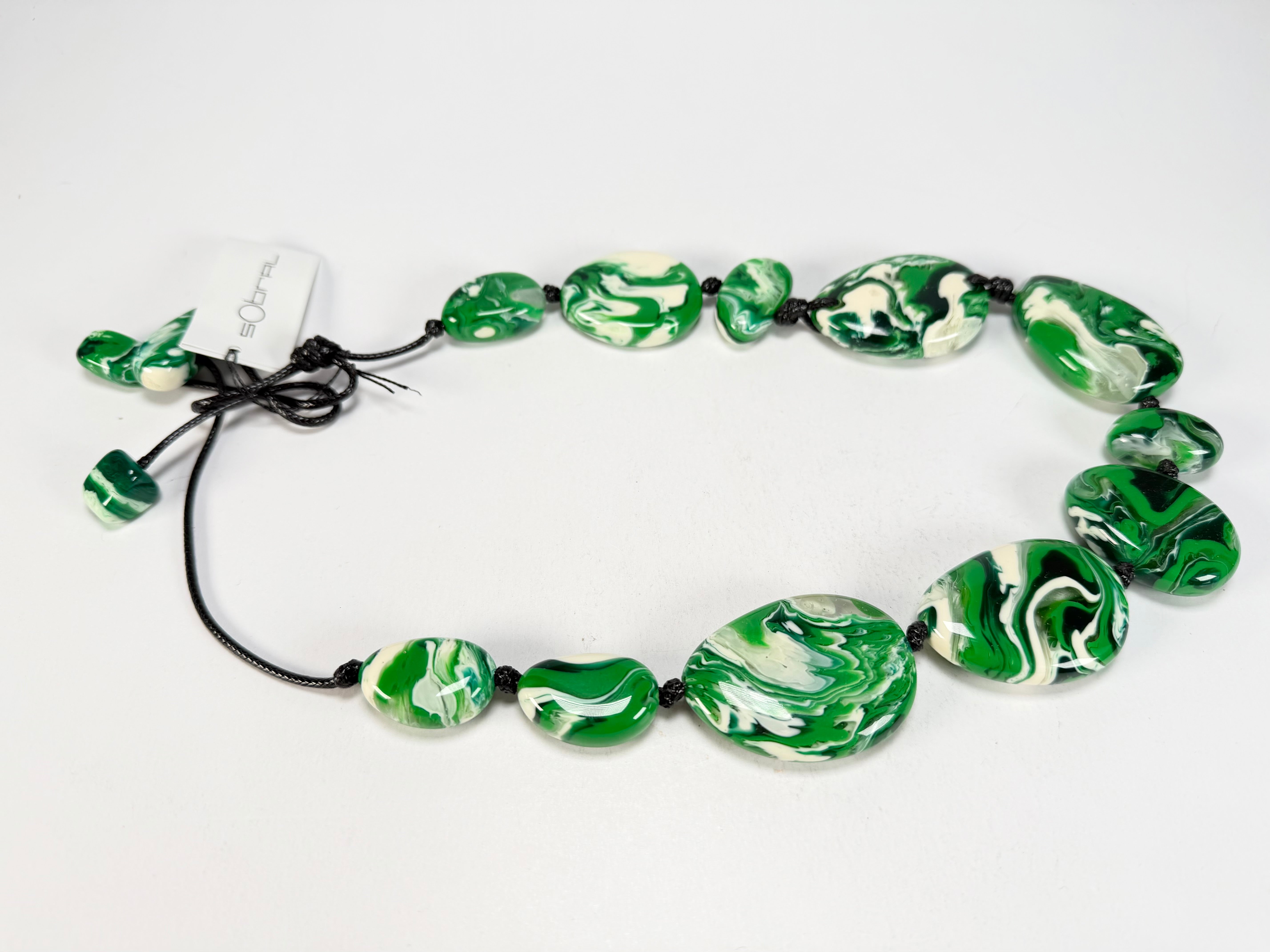 Sobral - Onda Verde "Onda Lisi" Green Resin Necklace ( 004578 )