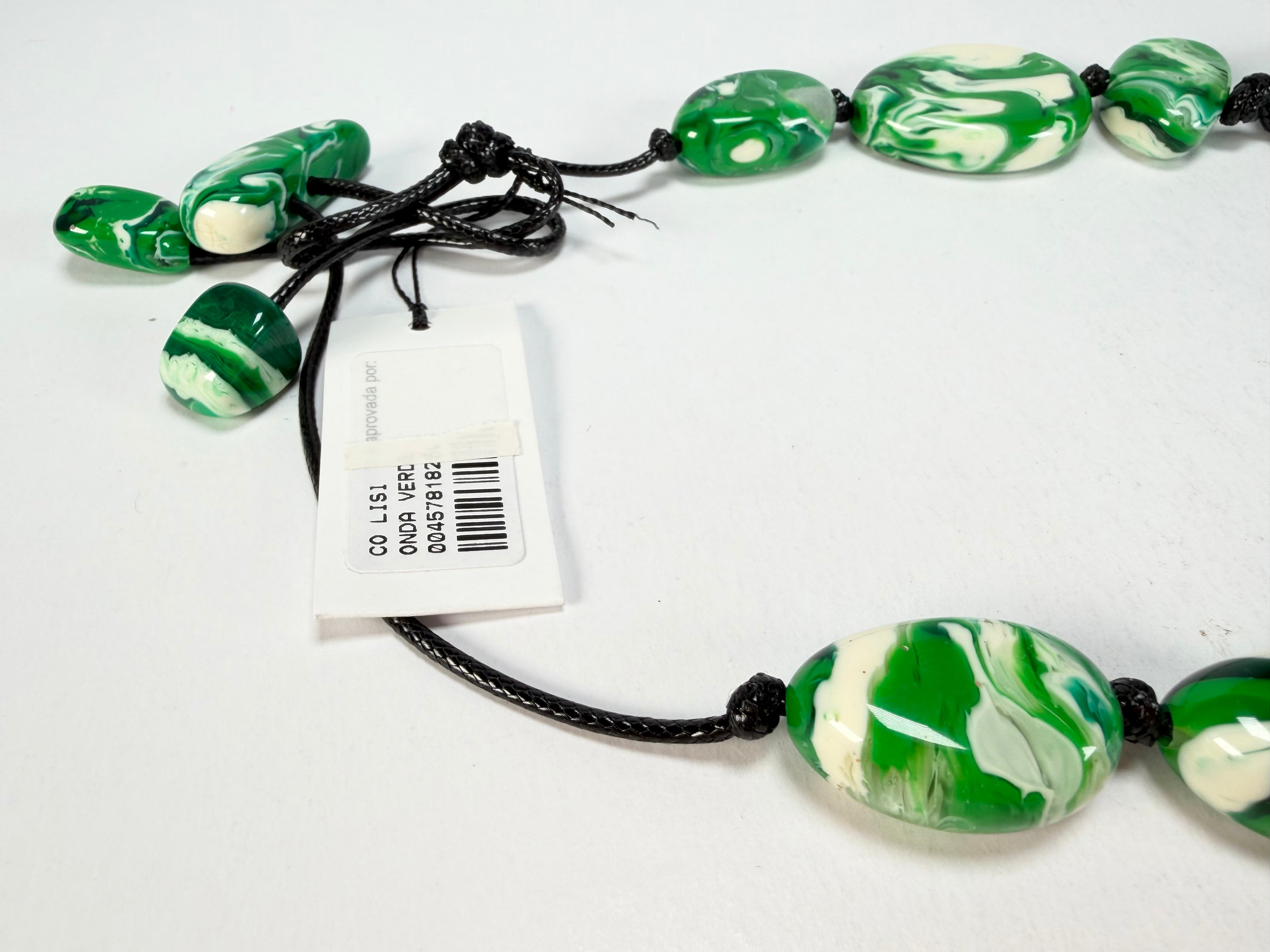 Sobral - Onda Verde "Onda Lisi" Green Resin Necklace ( 004578 )