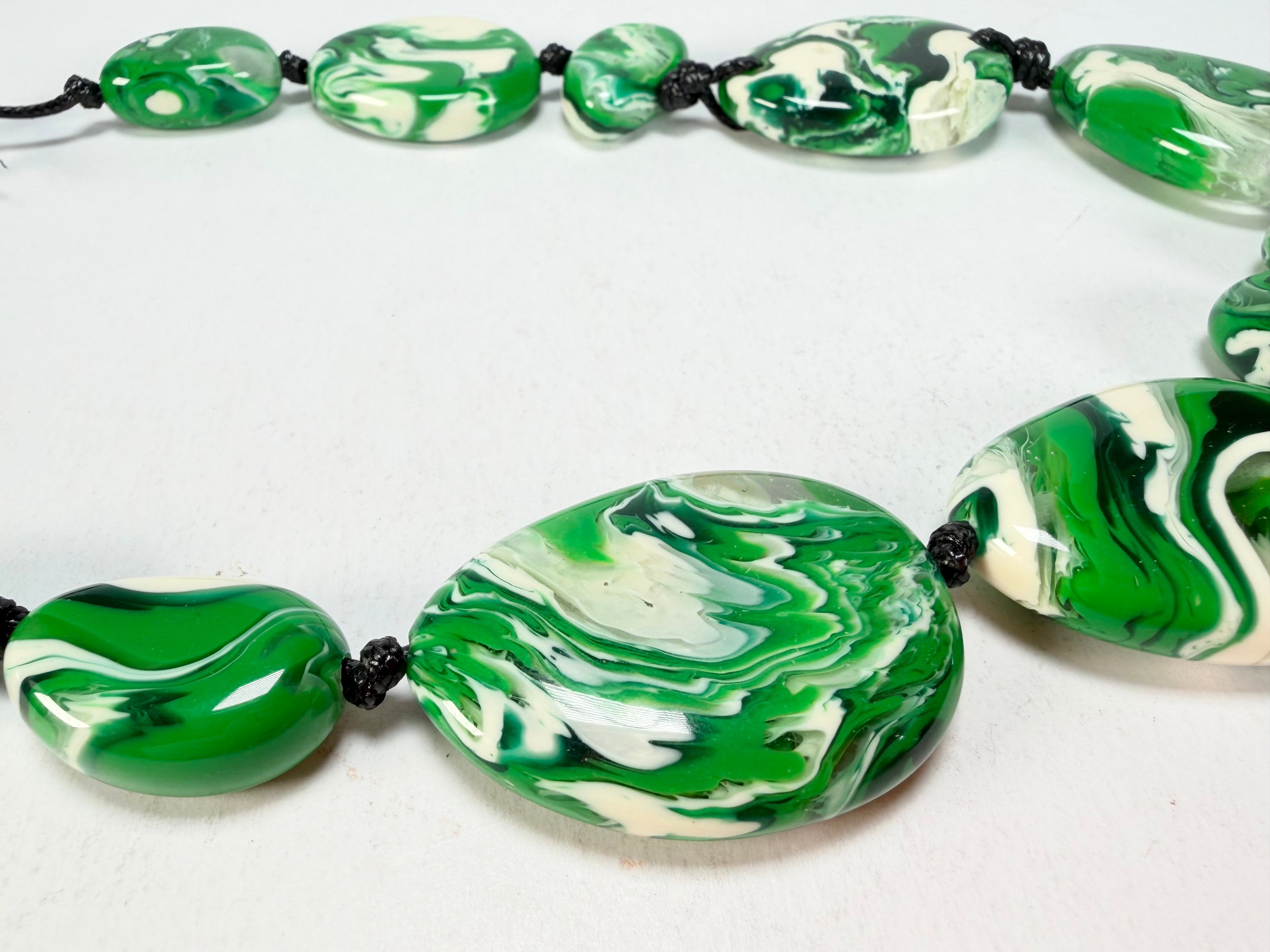 Sobral - Onda Verde "Onda Lisi" Green Resin Necklace ( 004578 )