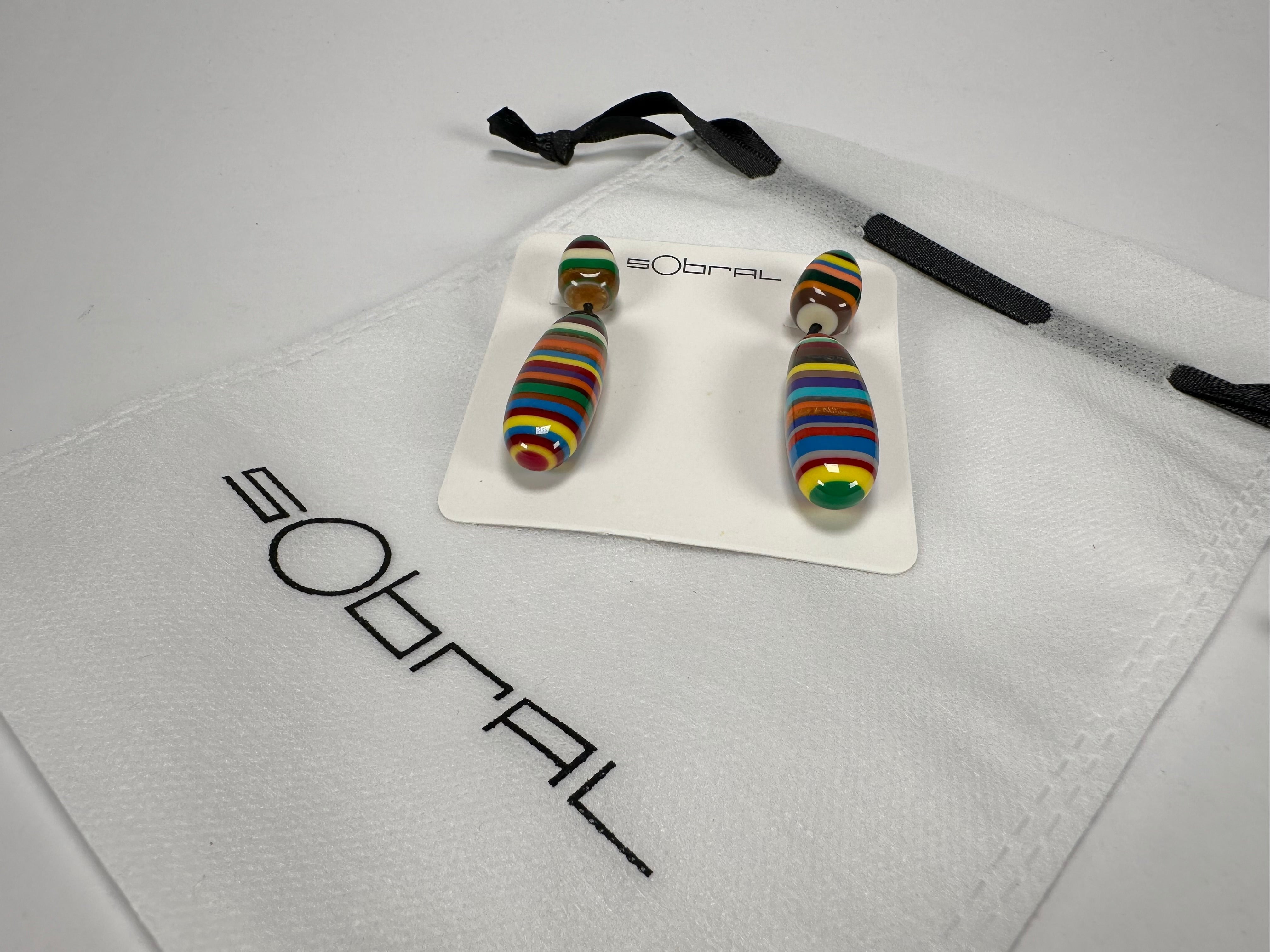 Sobral - Pop Art "Caillou" Resin Earrings ( 005427 )