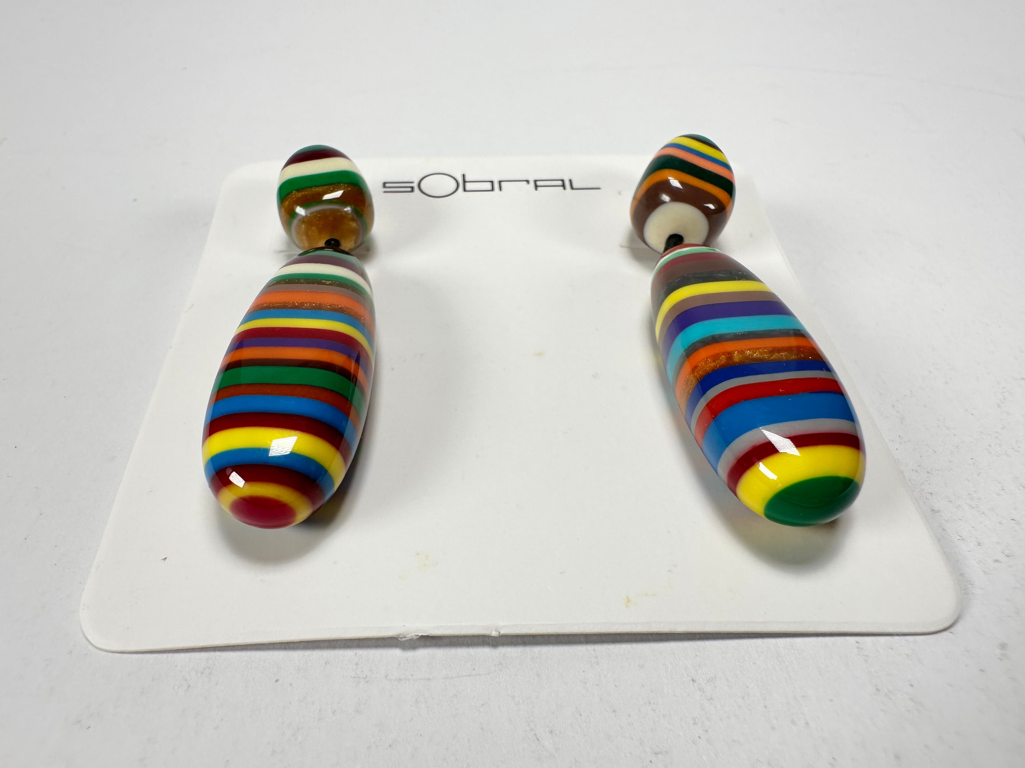 Sobral - Pop Art "Caillou" Resin Earrings ( 005427 )