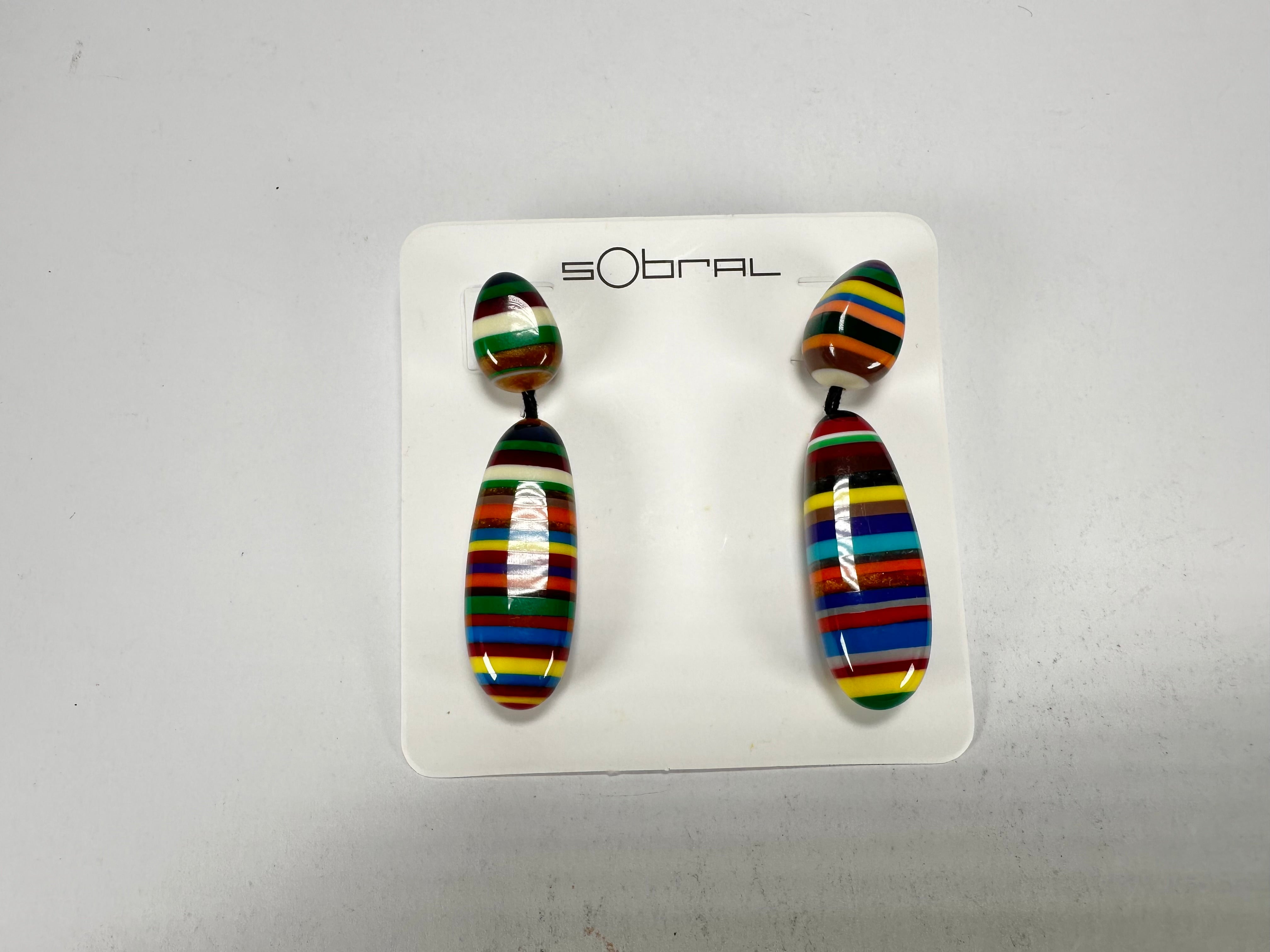 Sobral - Pop Art "Caillou" Resin Earrings ( 005427 )