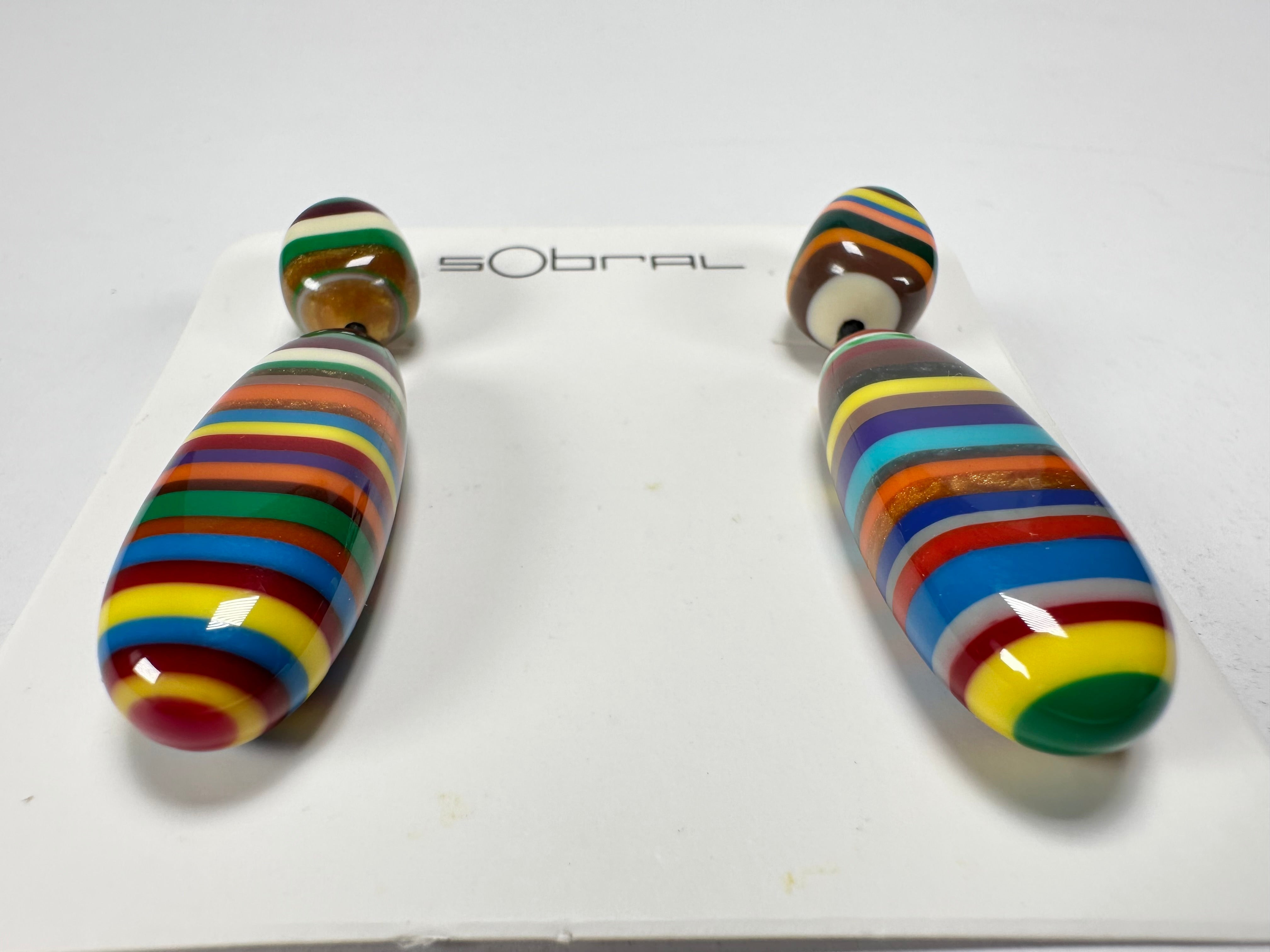Sobral - Pop Art "Caillou" Resin Earrings ( 005427 )