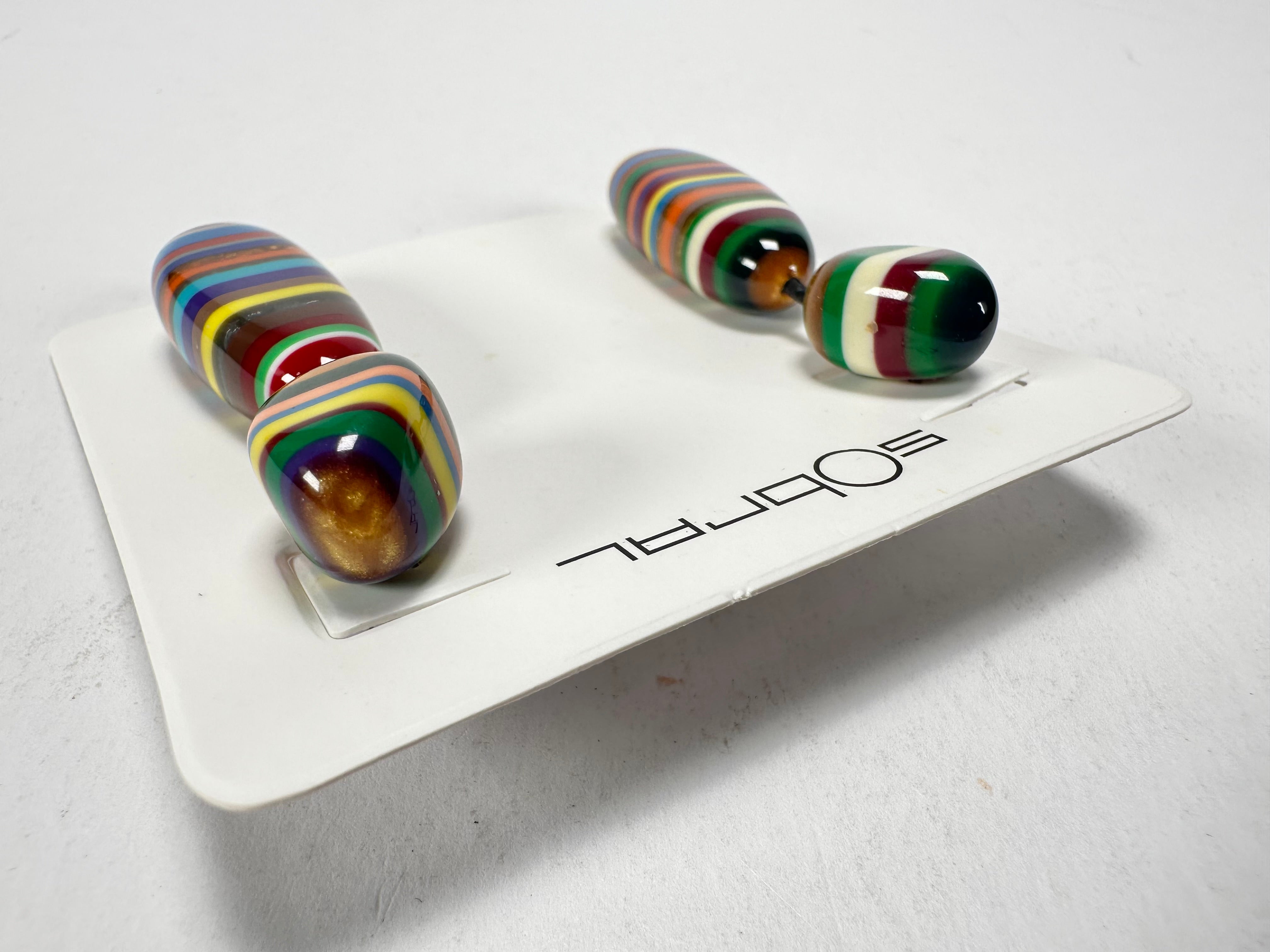 Sobral - Pop Art "Caillou" Resin Earrings ( 005427 )