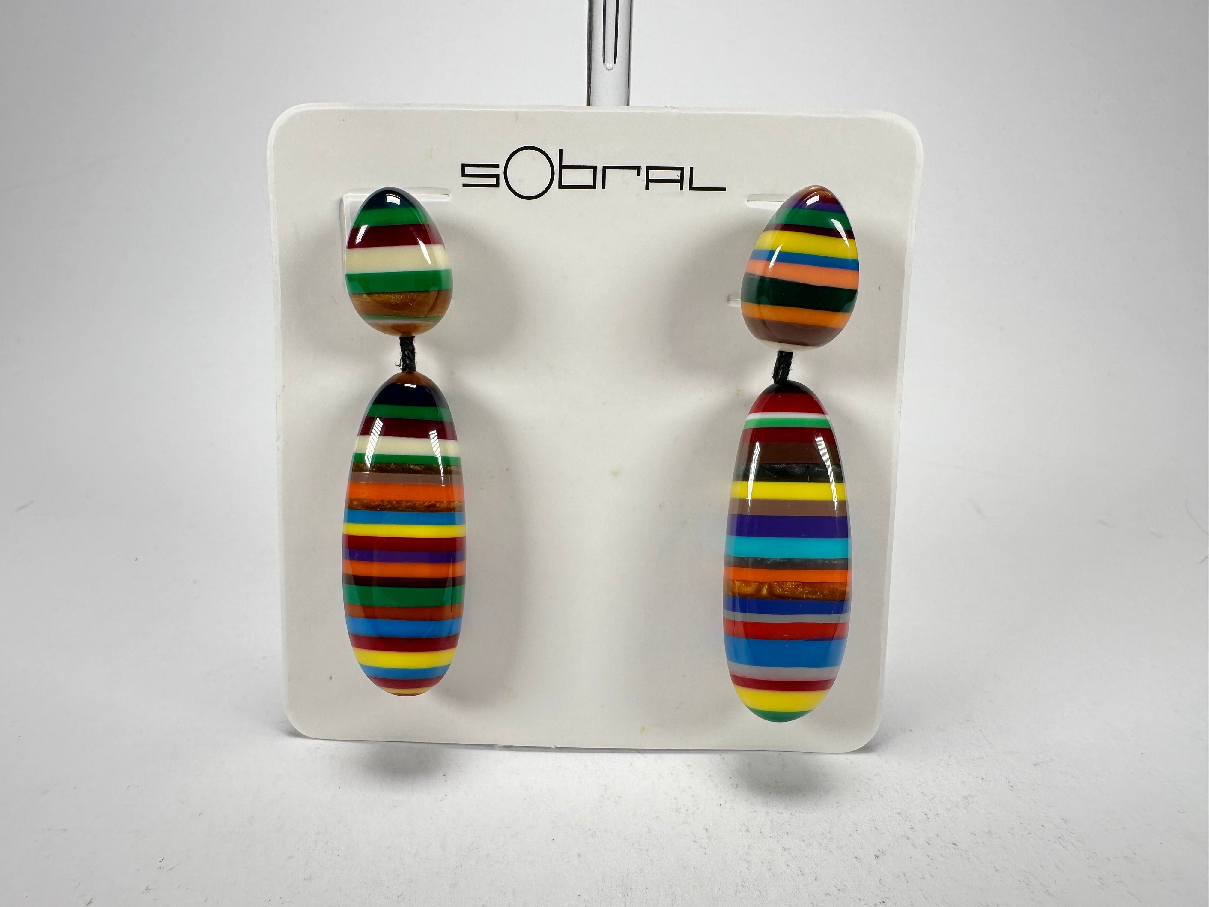 Sobral - Pop Art "Caillou" Resin Earrings ( 005427 )