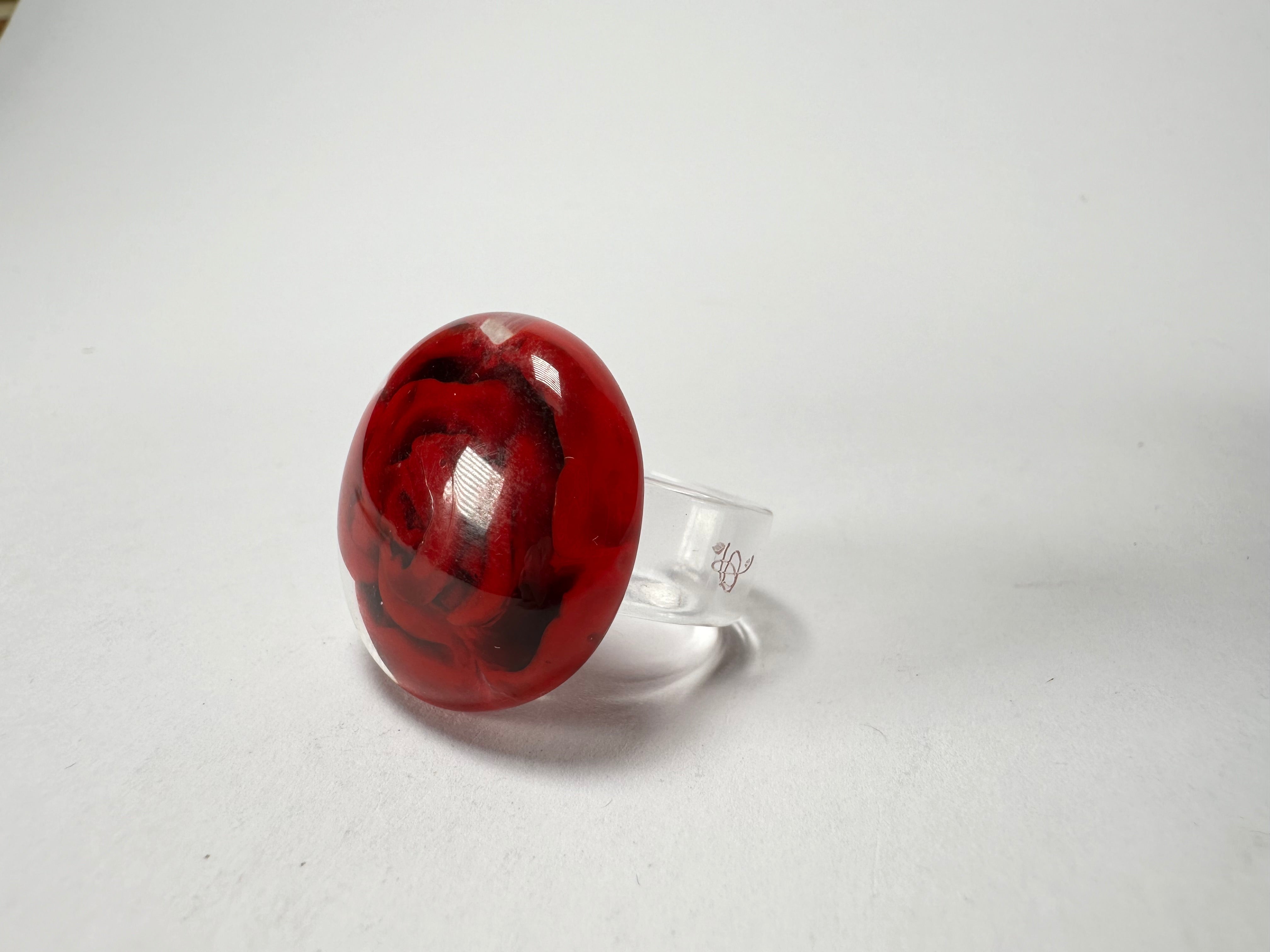 Sobral - Roses "Dukat" Resin Ring ( 004562 ) - Size UK O / US 7