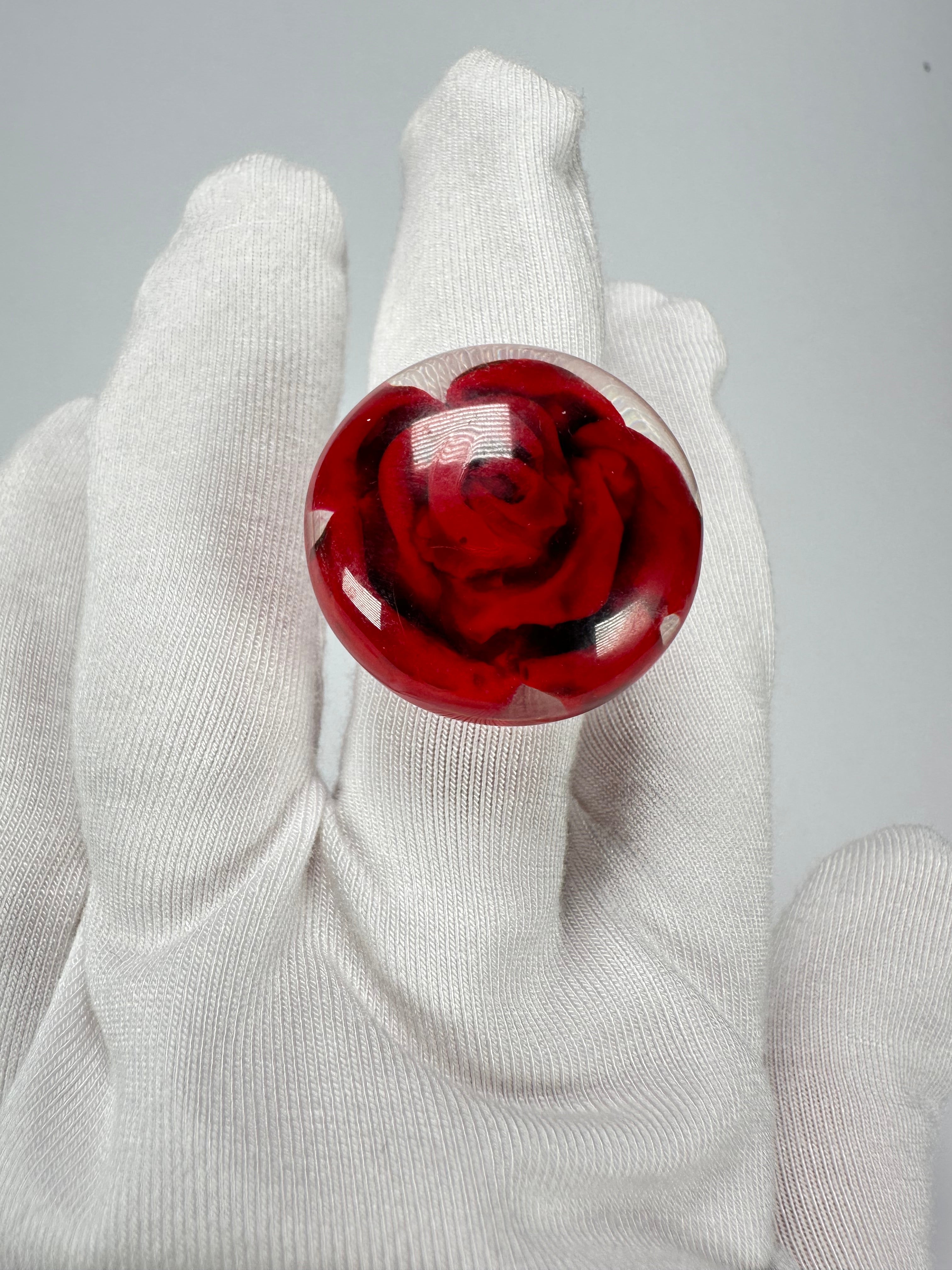 Sobral - Roses "Dukat" Resin Ring ( 004562 ) - Size UK O / US 7