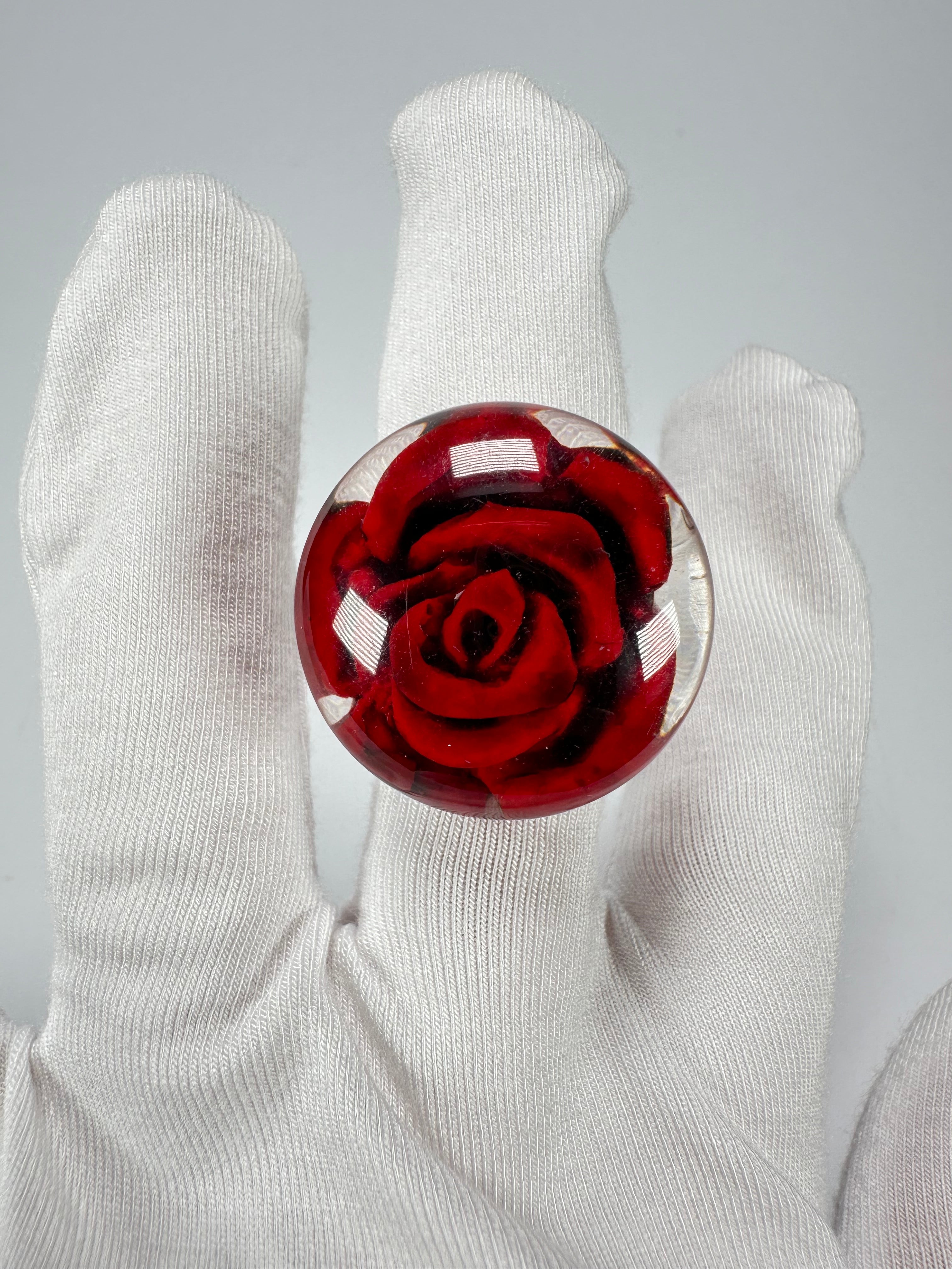 Sobral - Roses "Dukat" Resin Ring ( 004562 ) - Size UK Q / US 8