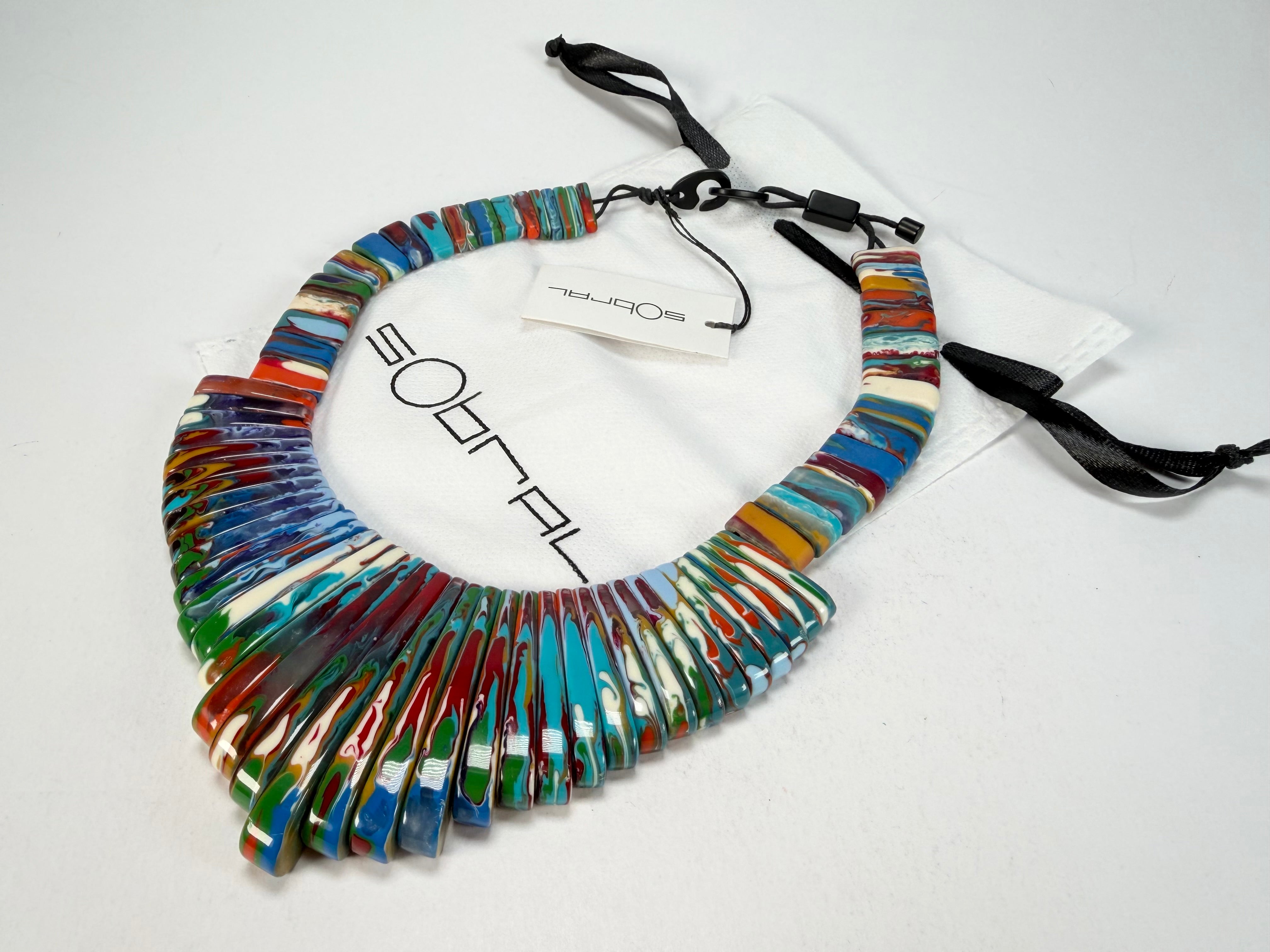Sobral - Multi-Colour "Tupi" Pollock Resin Necklace ( 004853 )